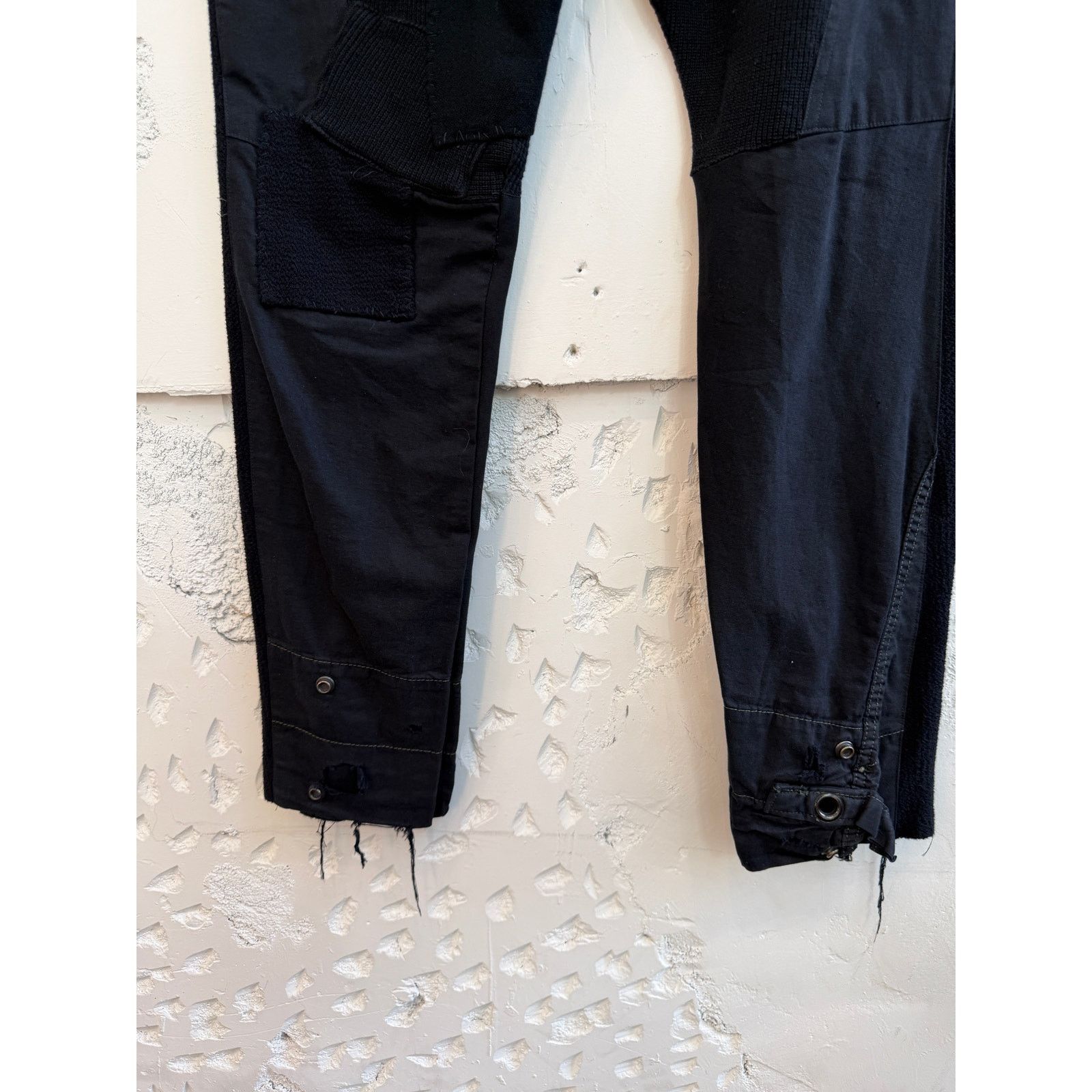 Greg Lauren Greg Lauren SAMPLE FW15 Black Tent Patchwork Pants Size US 34 / EU 50 - 2 Thumbnail