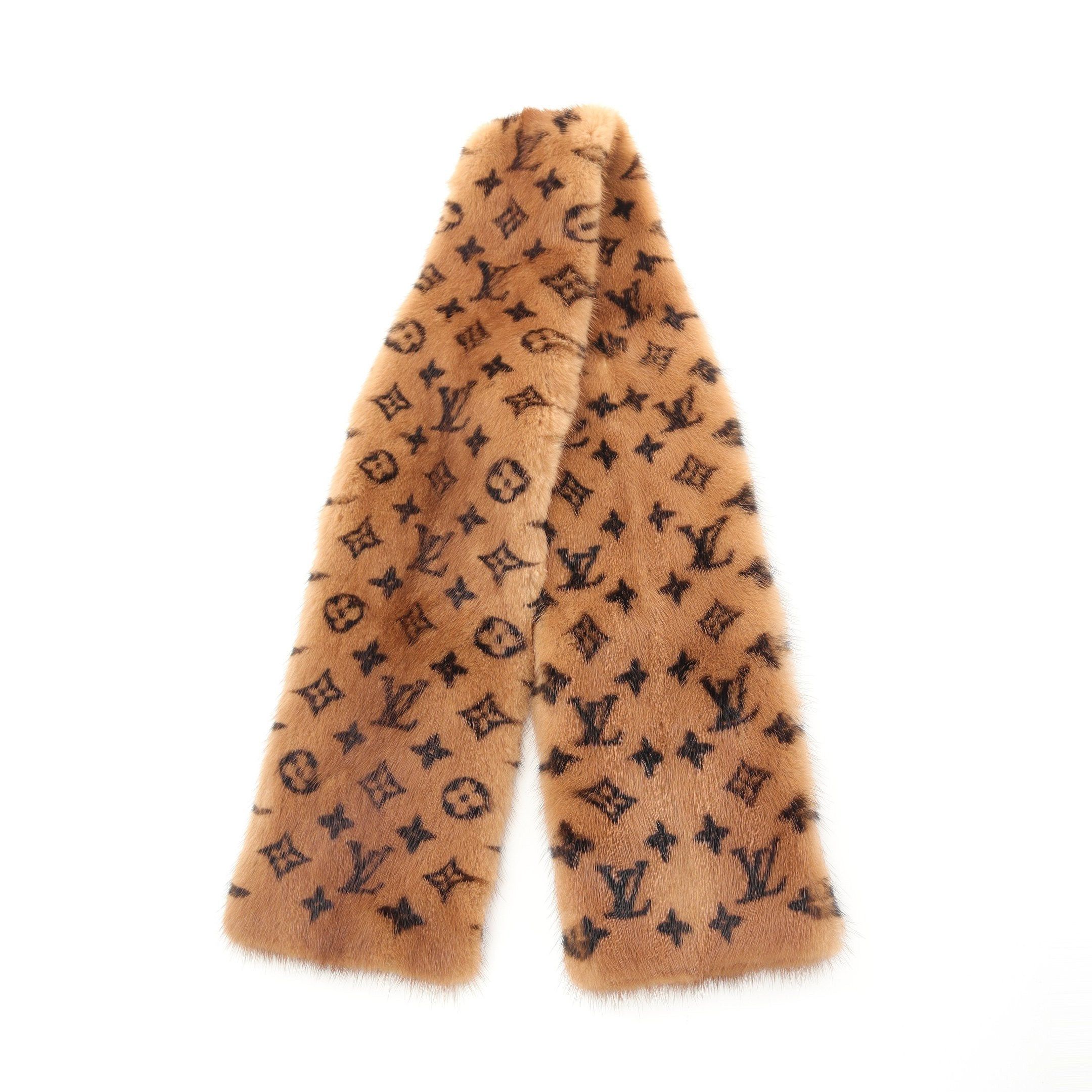 Louis Vuitton Louis Vuitton Écharpe Vizon Scarf Mink Fur Brown Black Size ONE SIZE - 1 Thumbnail