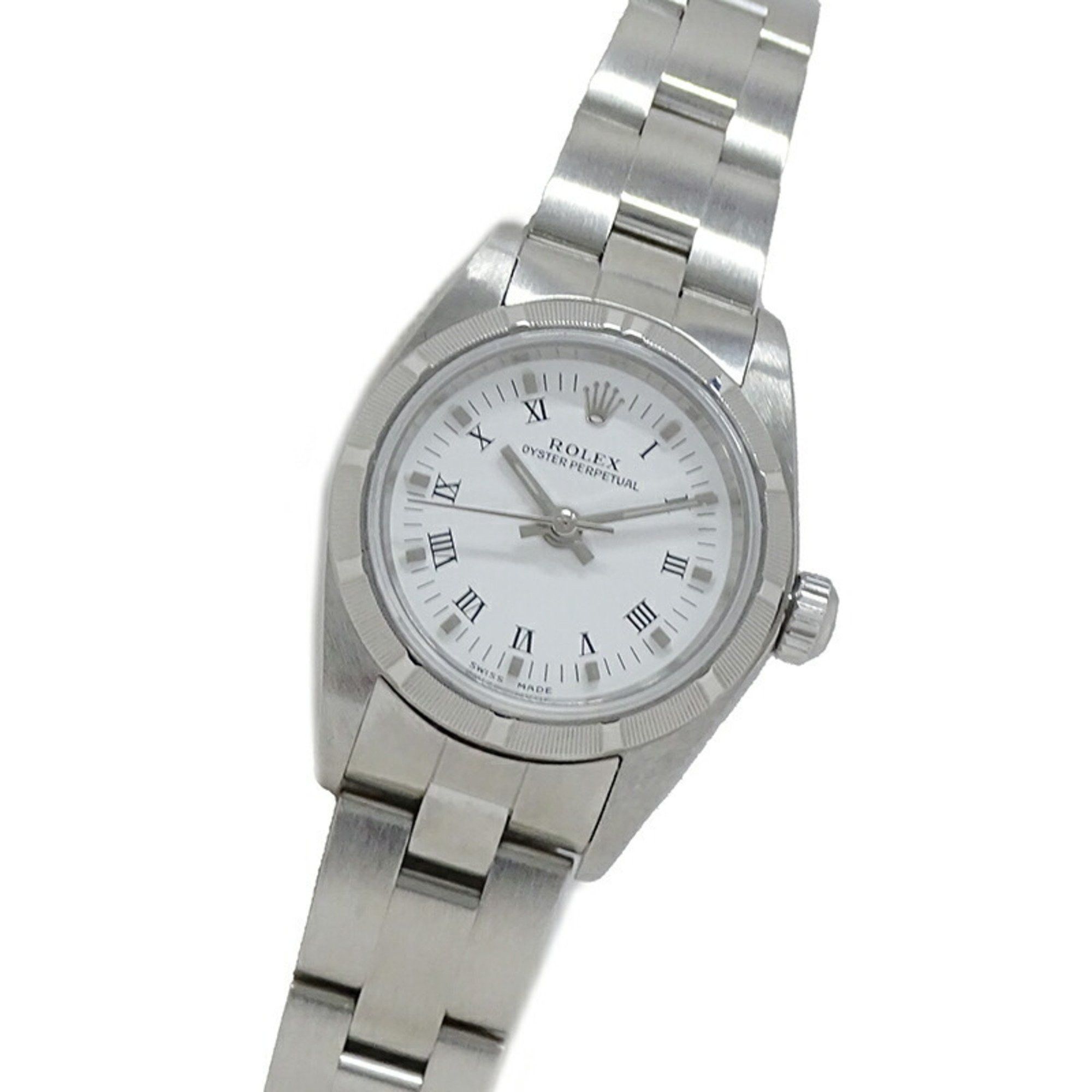 Rolex Oyster Perpetual 76030K Watch Ladies Automatic At Stainless Steel Ss Silver White Overhauled And Polished, Women's