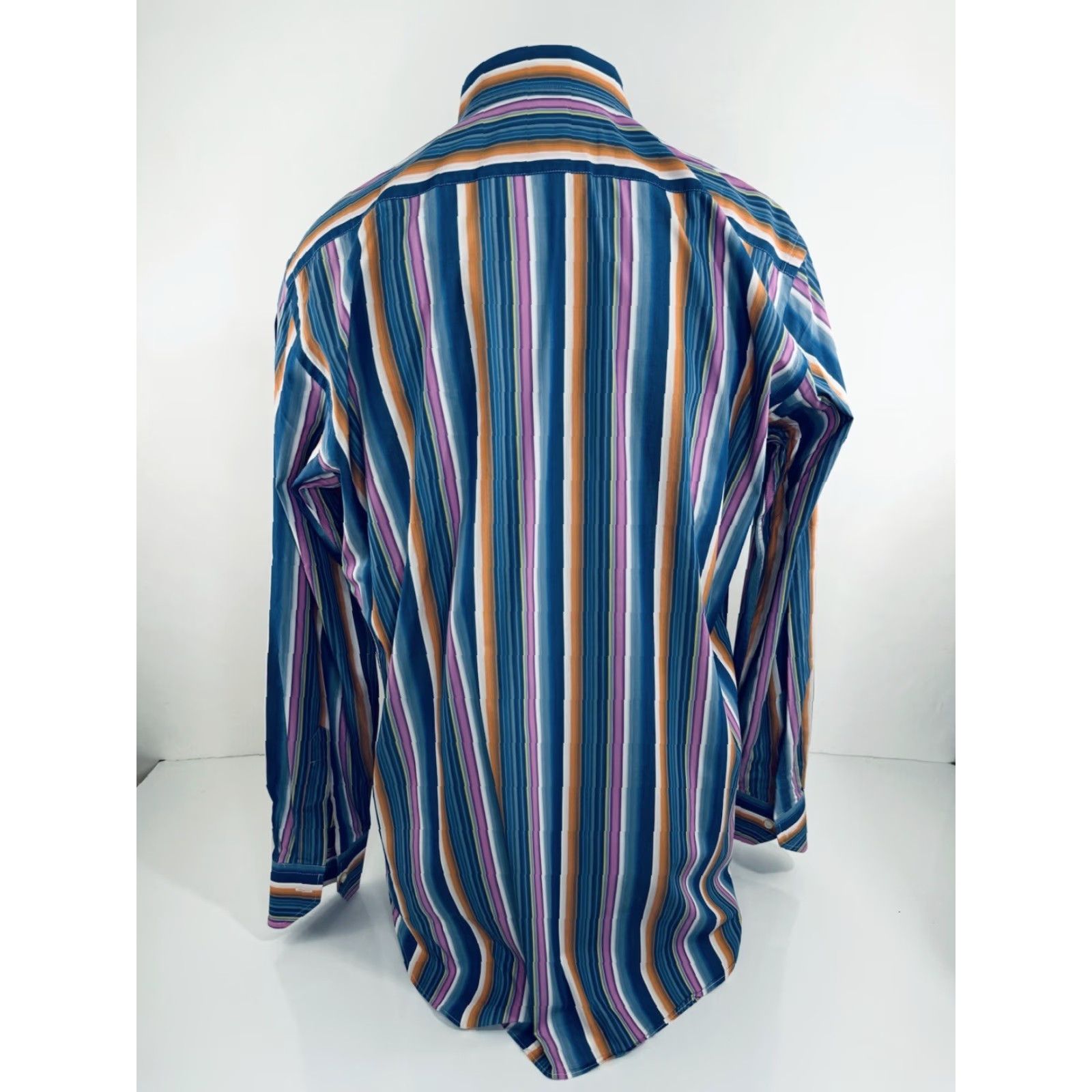 Etro ETRO Shirt Mens 42 Colorful Striped Button-Up Long Sleeve Multicolor 90s Theme Size US XL / EU 56 / 4 - 3 Thumbnail