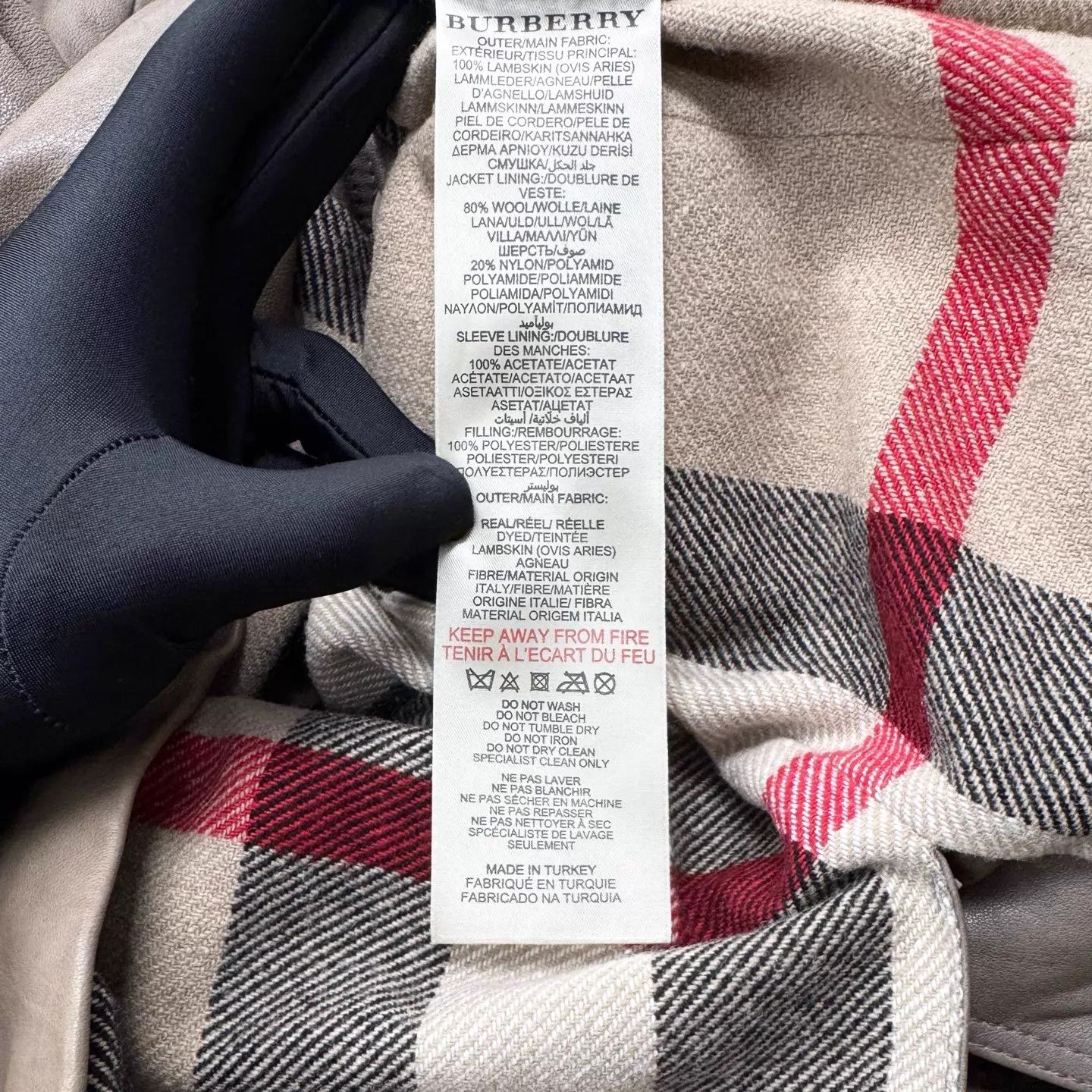 Burberry Burberry Distressed Lambskin Check Lined DB Coat UK10 Size M / US 6-8 / IT 42-44 - 6 Thumbnail