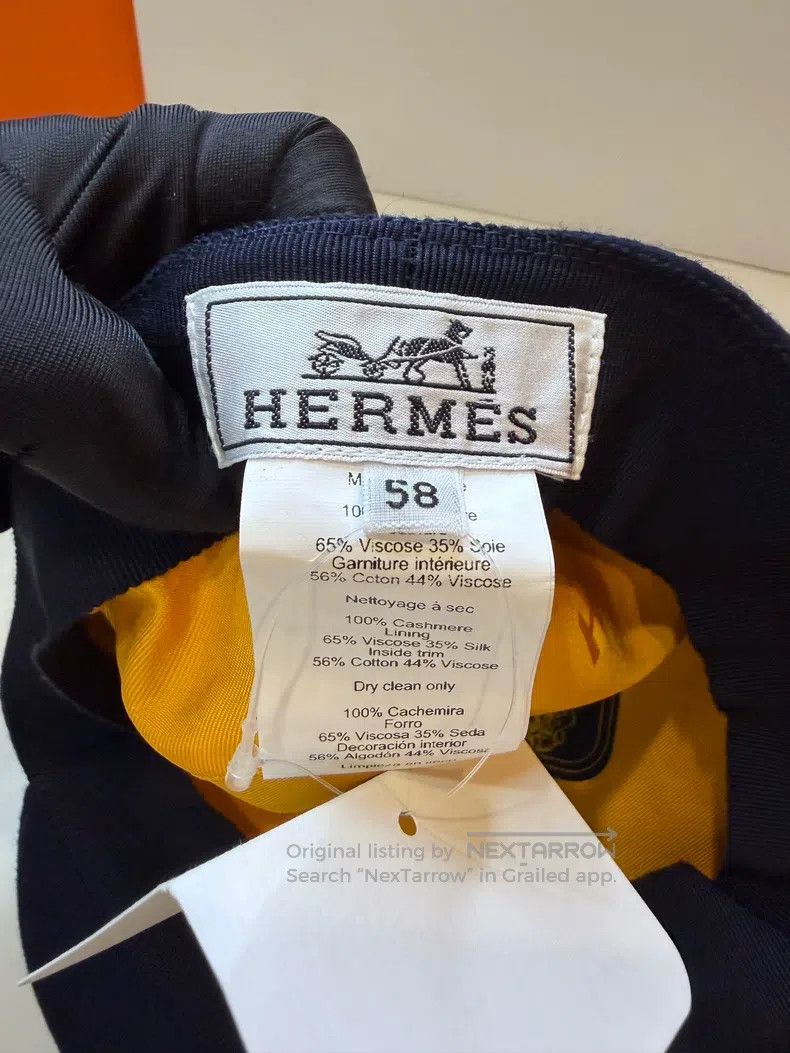 Hermes Hermes size 58 Dark Blue Cashmere Beret Newsboy Hat Size ONE SIZE - 6 Thumbnail