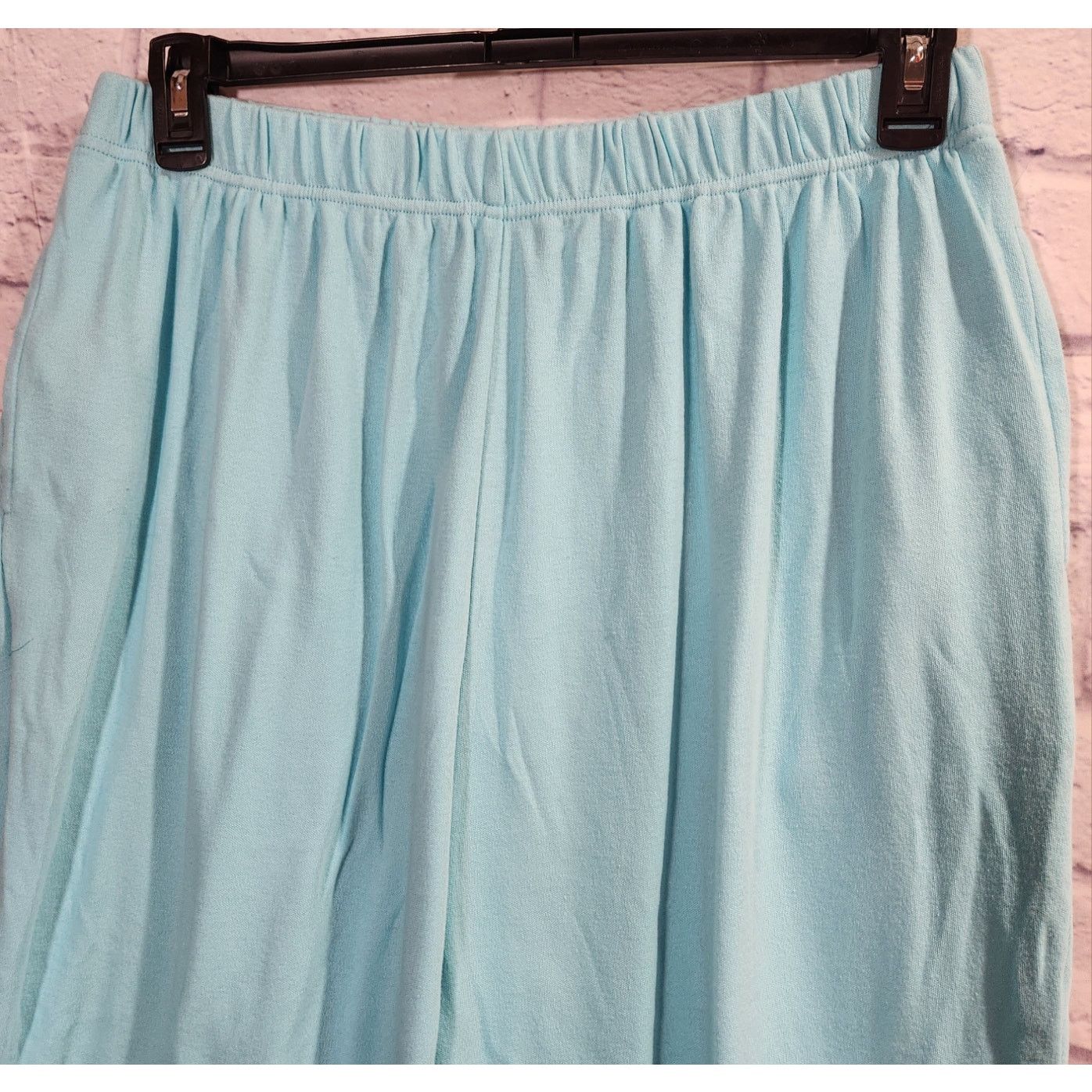 Other Woman Within Teal Blue Elastic Waist Sweatpants 1X Plus Size 32" / US 10 / IT 46 - 3 Thumbnail