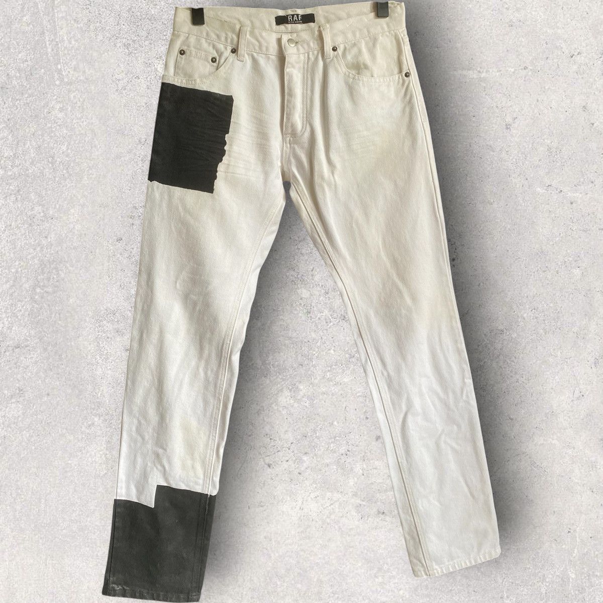 Raf Simons White Raf Simons AW 19/20 Relaxed Fit Denim Pants | Grailed