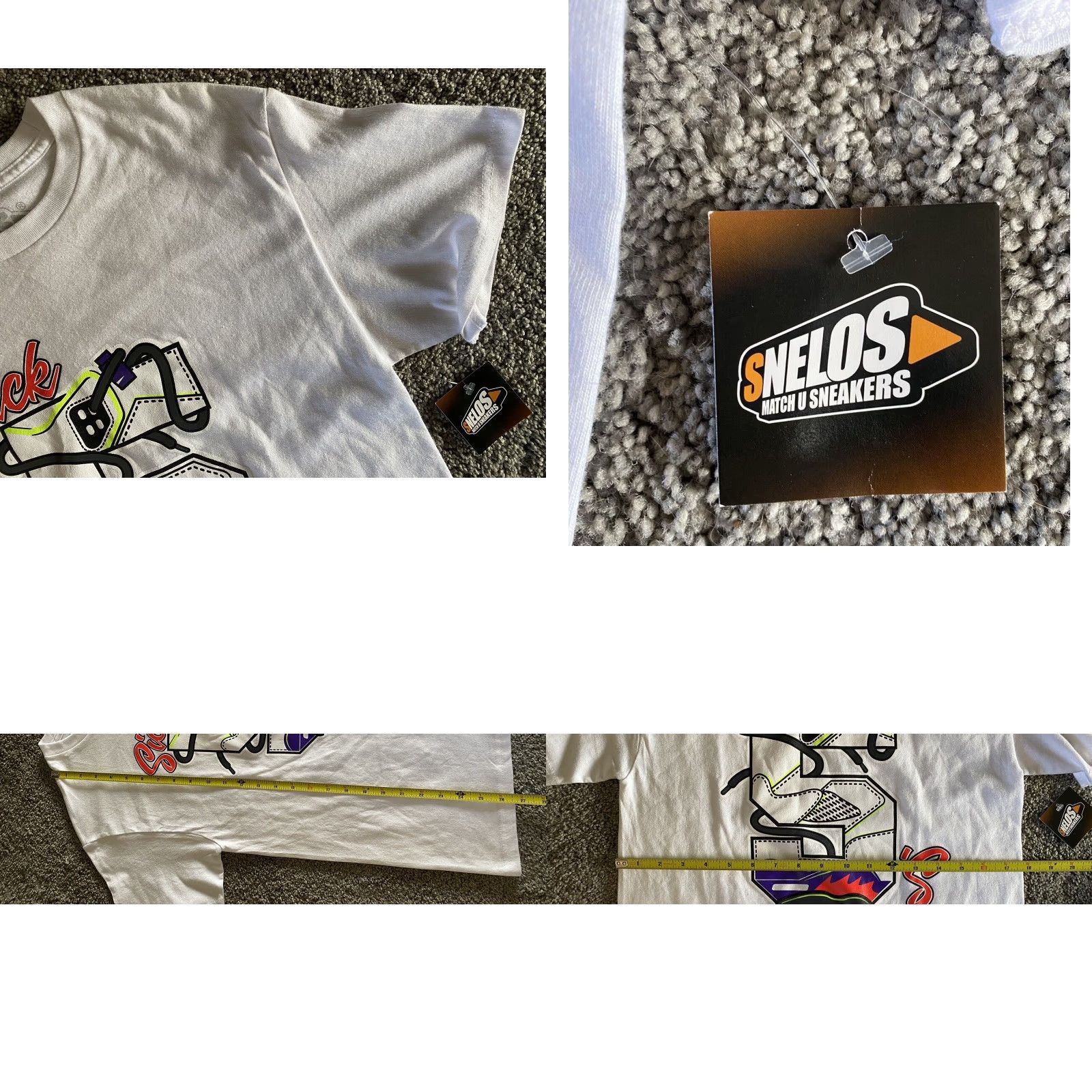 Vintage NWT Snelos T Shirt White Men’s Size S Short Sleeve Sick 5’s Art Hipster Spring Summer Fall Shirts Men Size US S / EU 44-46 / 1 - 8 Thumbnail