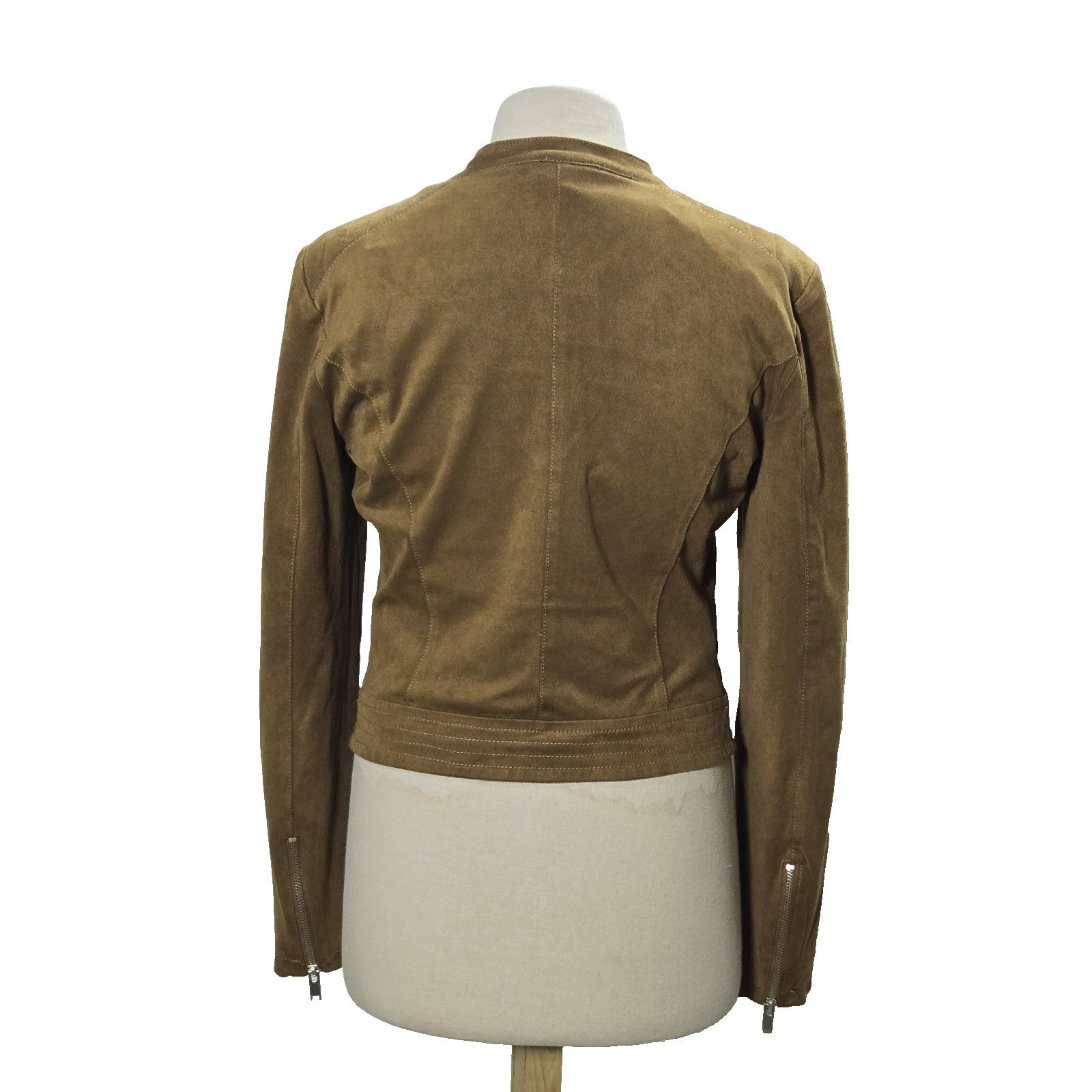 & Other Stories Vero Moda Jacket Suede Biker Small Womens Cropped Lined Size S / US 4 / IT 40 - 5 Thumbnail
