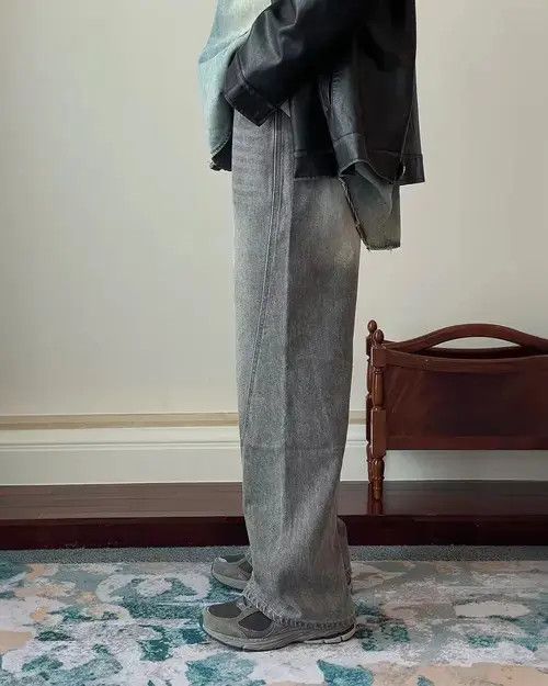 Japanese Brand Straight Cut Faded Jeans Size US 29 - 3 Thumbnail