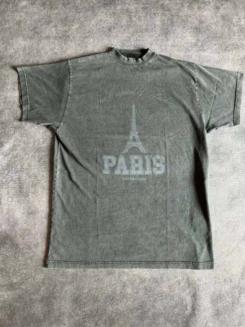 Balenciaga Balenciaga Paris Eiffel Tower Washed Tee- dmc Size US M / EU 48-50 / 2 - 1 Thumbnail