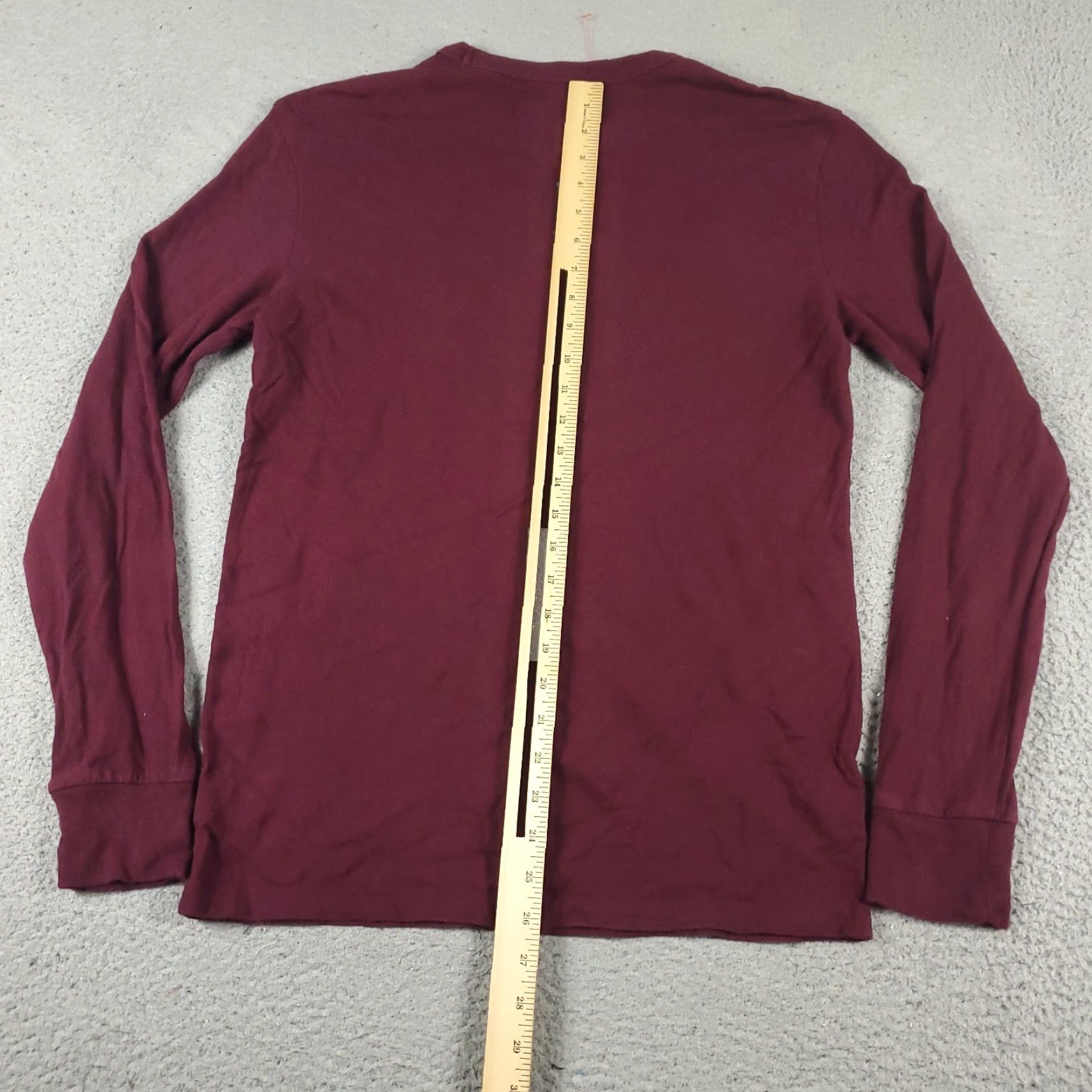 American Eagle Outfitters American Eagle Outfitters T-Shirt Mens XS Burgundy Long Sleeve Adult Crew Neck Warm Casual Shirt Size US XS / EU 42 / 0 - 6 Thumbnail