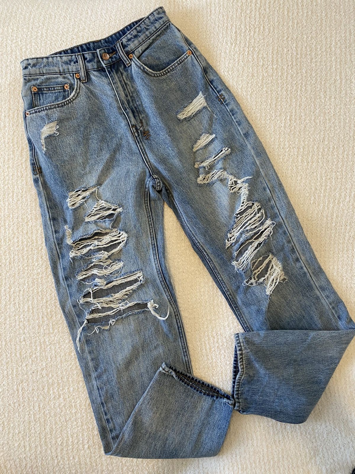 Ksubi Ksubi Playback Lifetime Dragged High-Rise Jeans Distressed Size 27" / US 4 / IT 40 - 2 Thumbnail