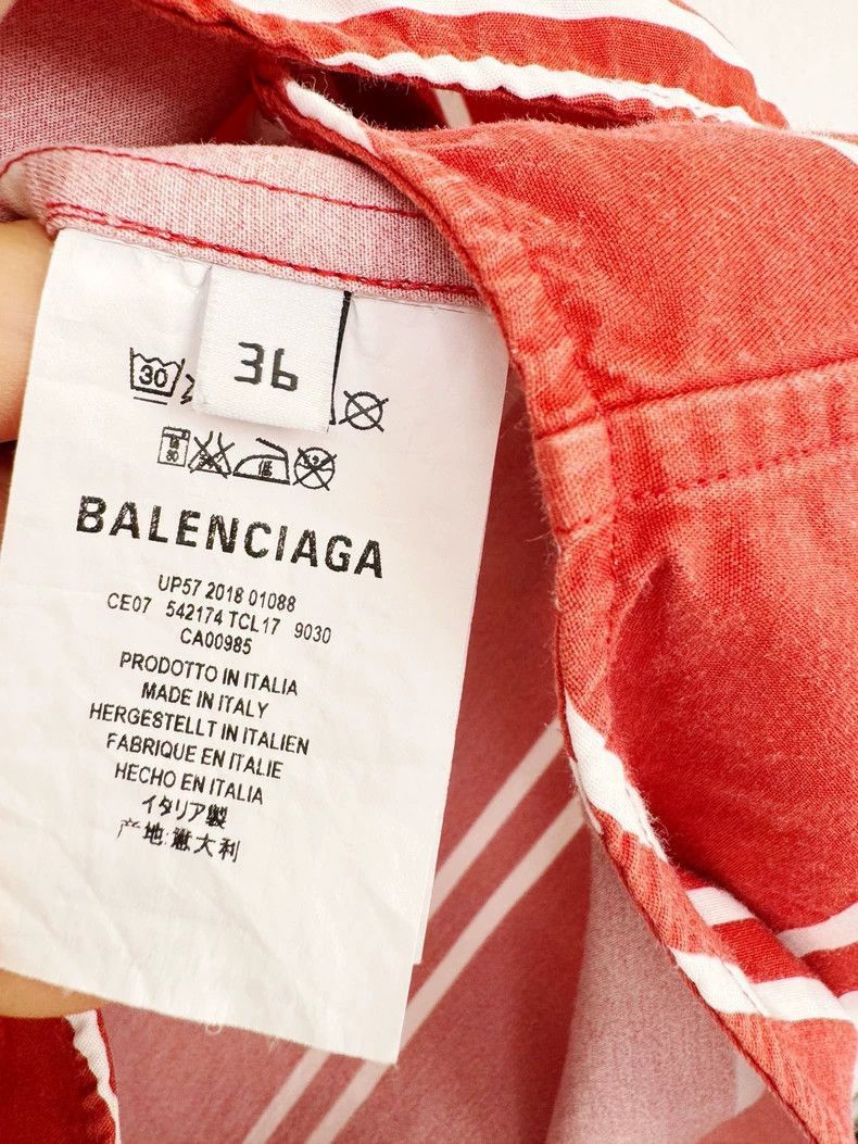 Balenciaga Balenciaga Red Striped ButtonUp Shirt-2505 Size S / US 4 / IT 40 - 4 Thumbnail