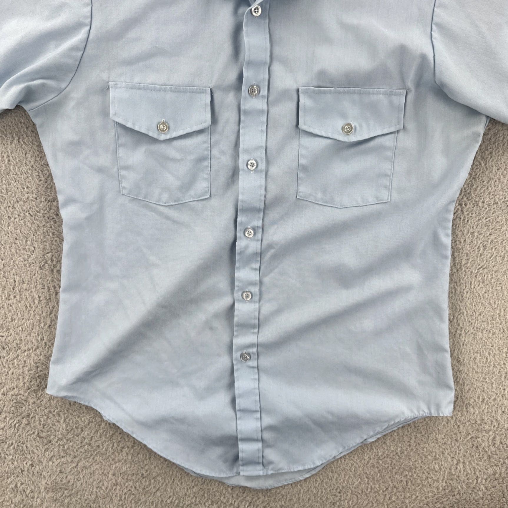 Van Heusen VINTAGE Van Heusen The Aviator Mens Size L Blue Short Sleeve Button Up Shirt 90s Size US L / EU 52-54 / 3 - 4 Thumbnail