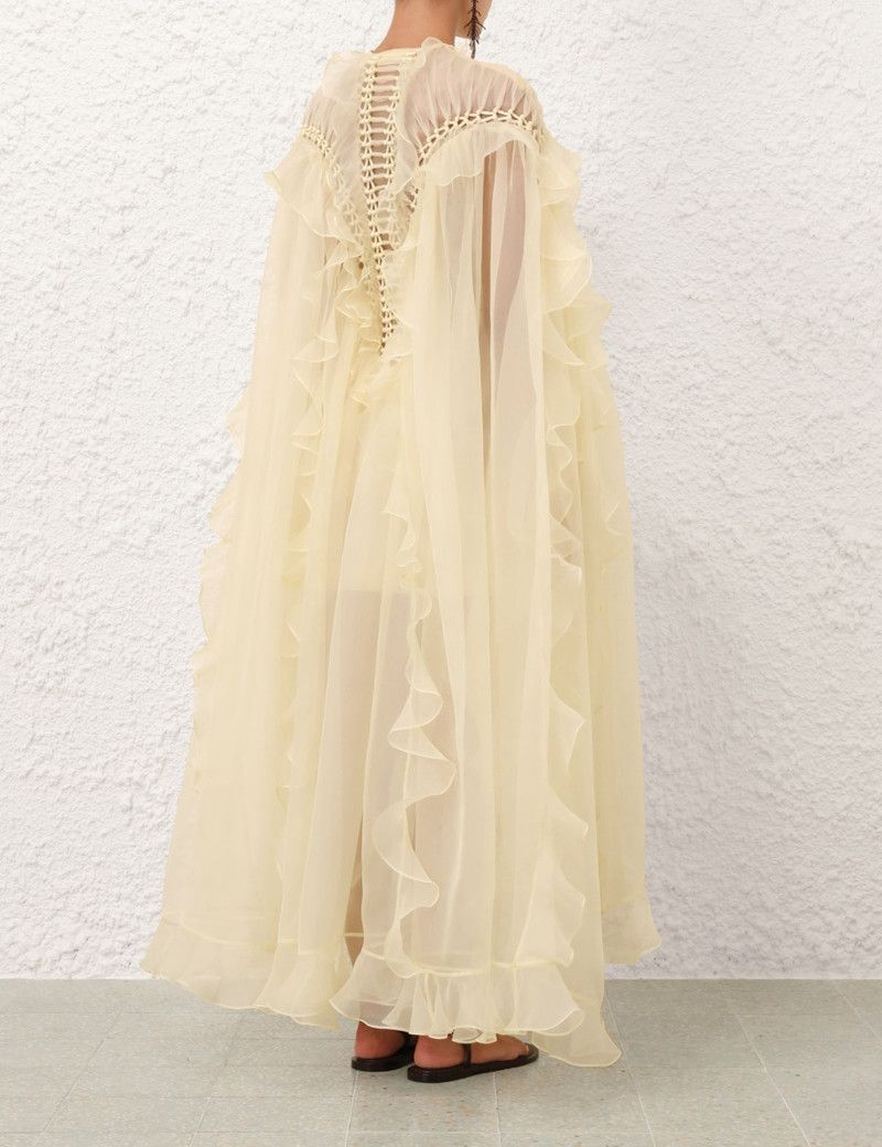 Zimmermann oc11z0226 Balance Braided Billow Dress In Lemon Size S / US 4 / IT 40 - 3 Thumbnail