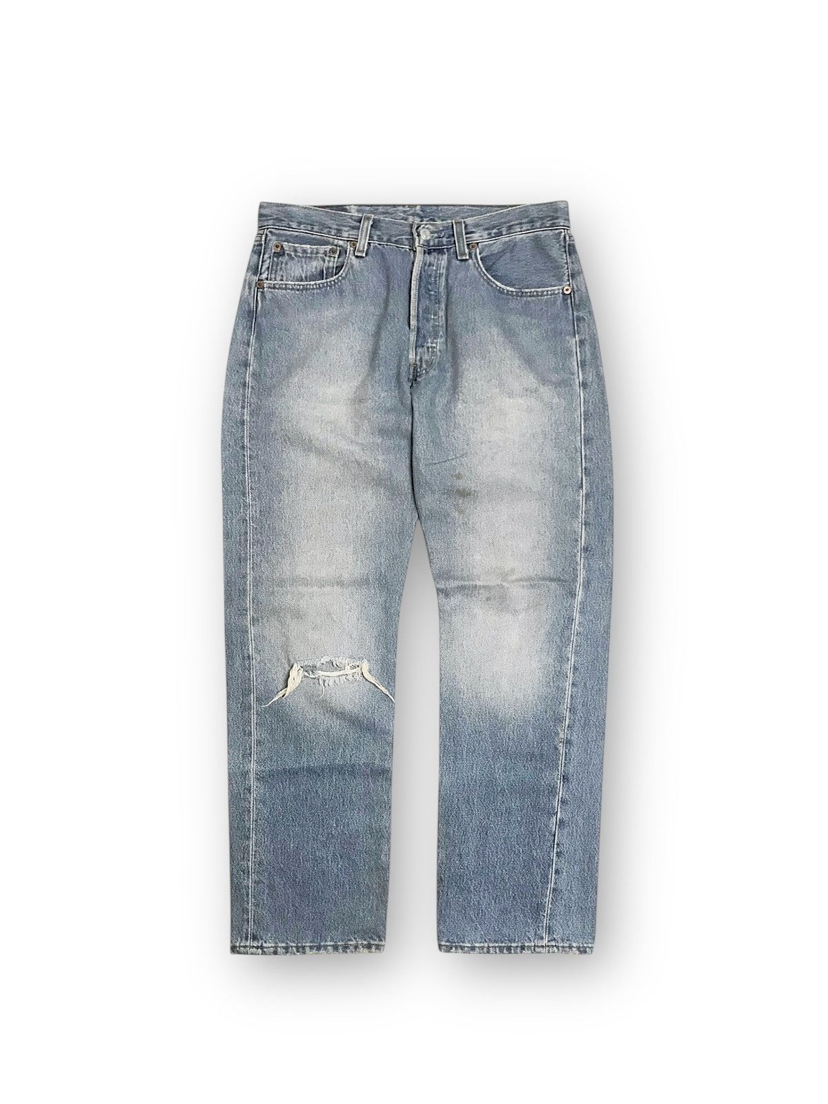 Levi's 98’ Levi’s 501 Made In USA Distressed Denim Pants Size US 30 / EU 46 - 2 Thumbnail