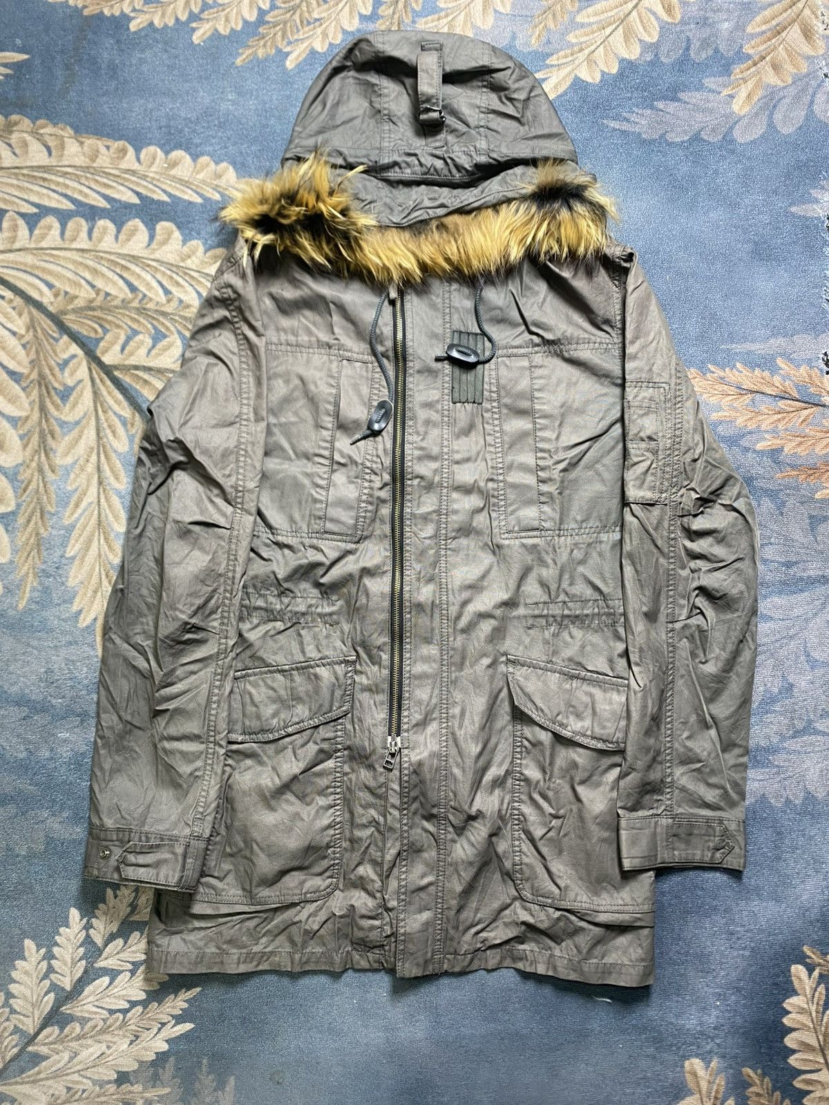 Vintage VINTAGE KATHARINE HAMNETT LONDON LONG COAT FUR HOODIE Size US L / EU 52-54 / 3 - 1 Thumbnail