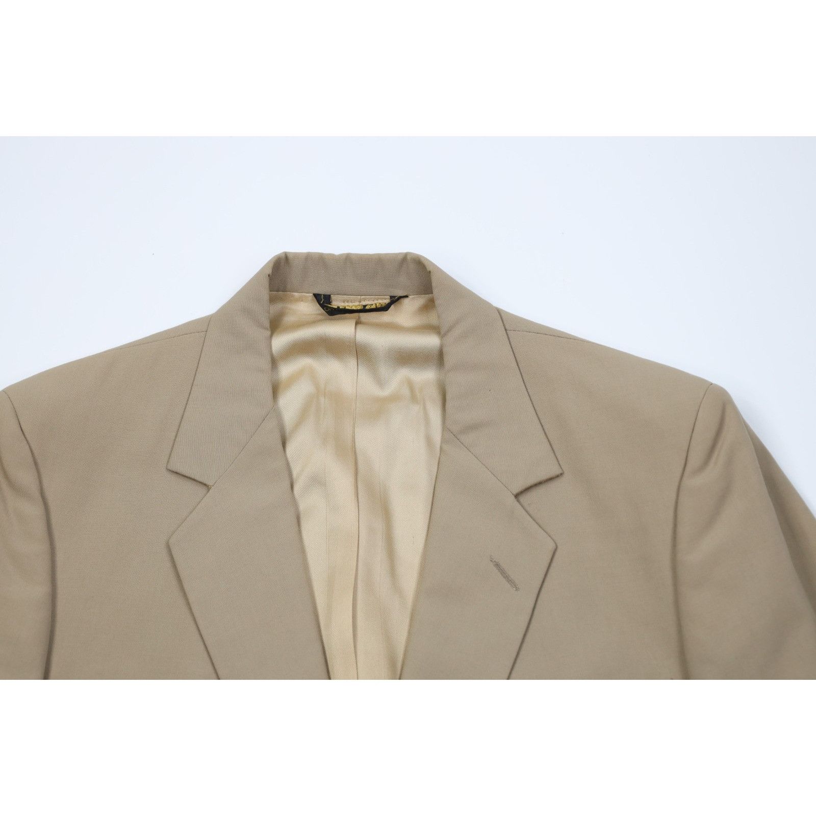 Vintage Vintage 70s Streetwear 2 Piece Wool Suit Wedding Beige Size 42L - 3 Thumbnail