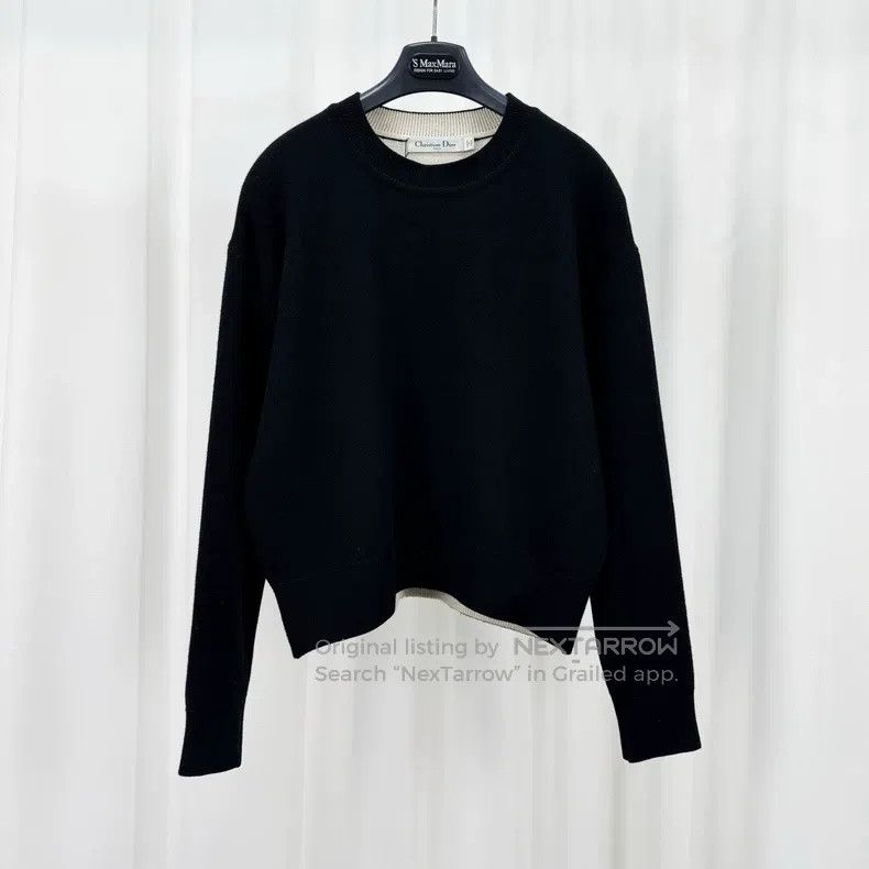 Dior Dior Black back letter cashmere knitted sweater Size XXS / US 00 / IT 34 - 2 Thumbnail