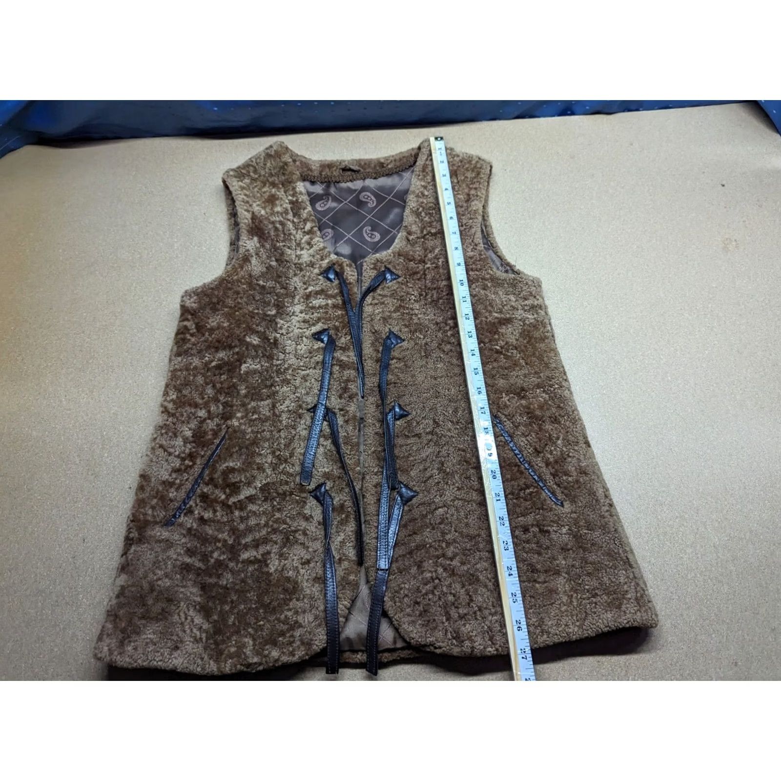 KARA VINTAGE Kara Trutnov Womens Vest L Faux Fur Khaki Brown Vest Women Casual Ladies 90s 0 Size L / US 10 / IT 46 - 6 Thumbnail