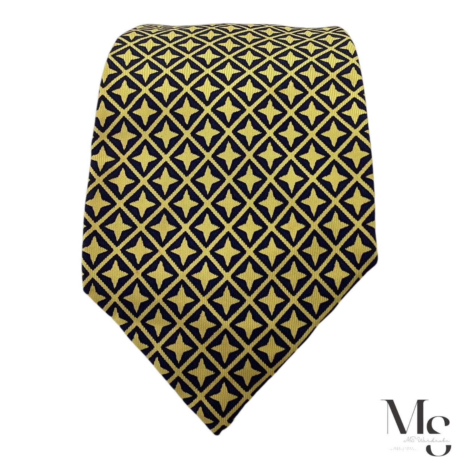 Other MACMILLAN 7 Folds XL Yellow Geometric Silk Tie W: 4" EX COND Size ONE SIZE - 3 Thumbnail