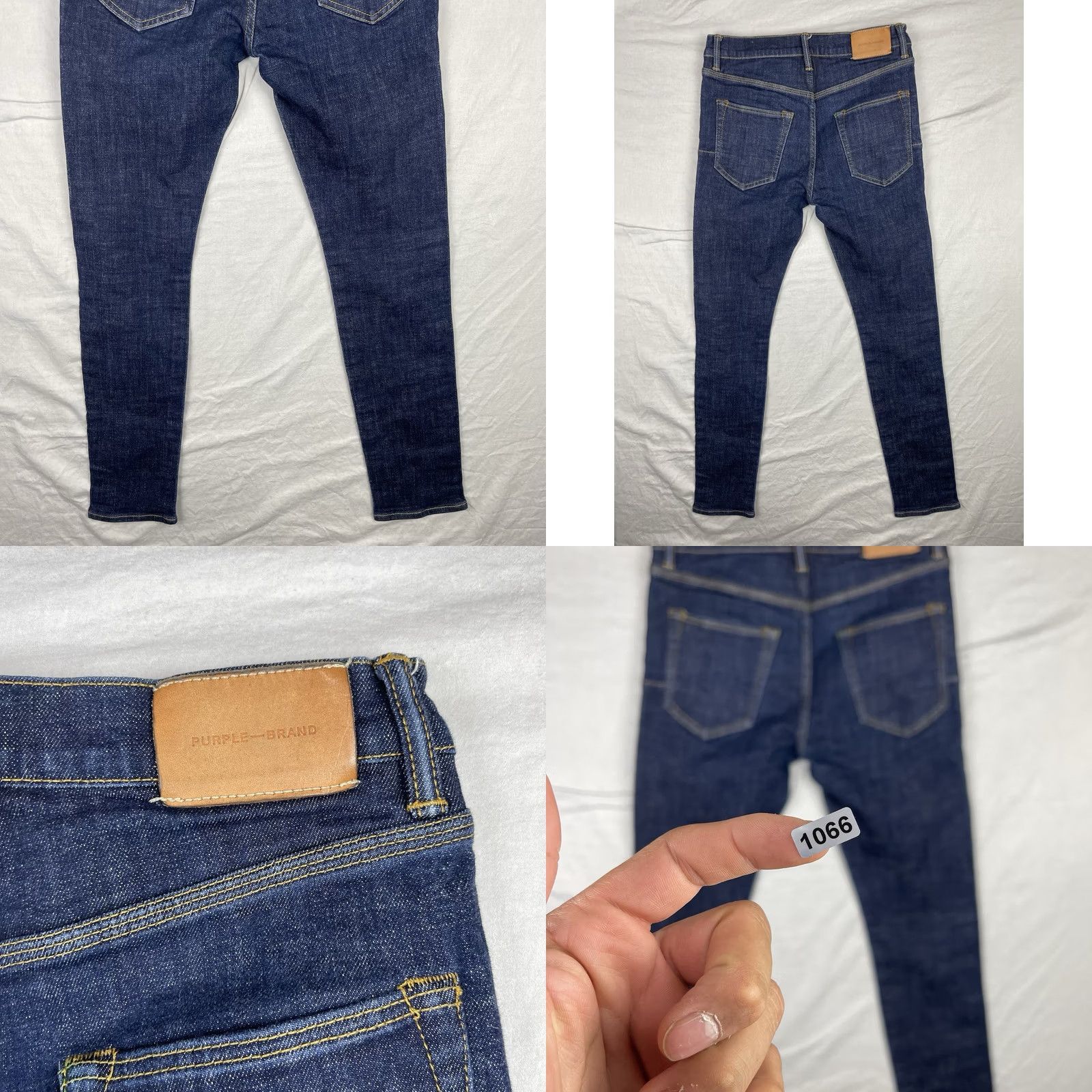 Denime Purple Brand Jeans Mens 31 Fits 28x29 Dark Wash RAI P001 Button Fly Slim Denim Jeans Size US 31 - 10 Thumbnail