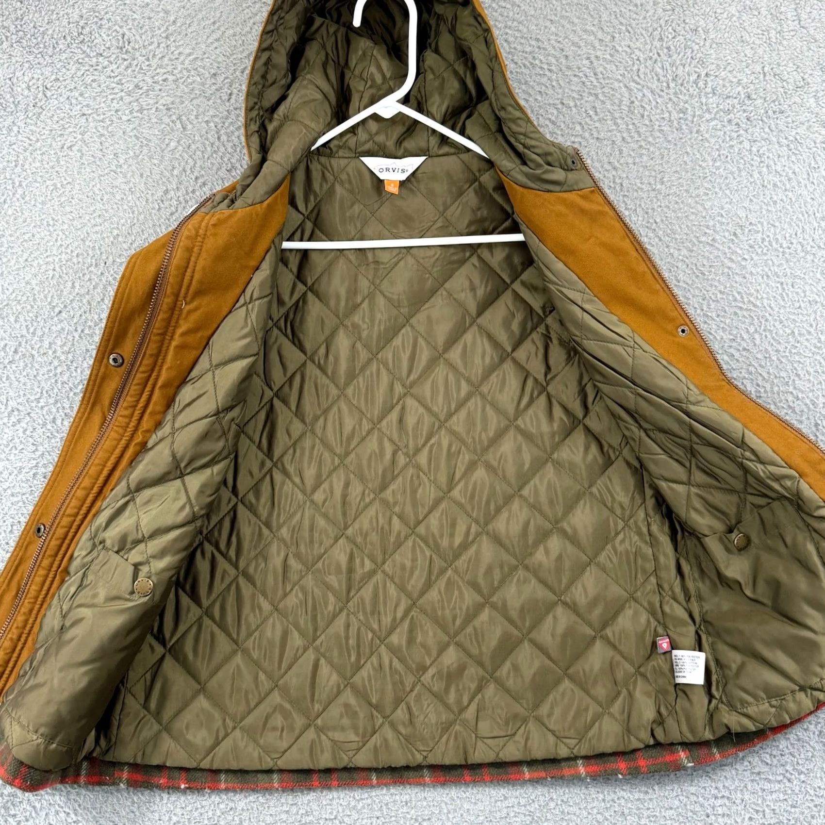 Orvis Orvis Vest Womens Small Brown Plaid Hooded Wool Zip Lined Utility Pocket Outdoor Size S / US 4 / IT 40 - 5 Thumbnail
