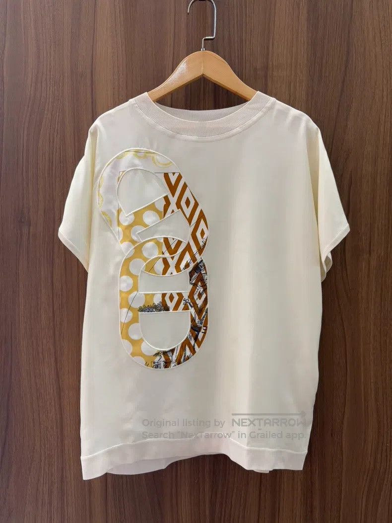 Hermes Hermes Satin cream white silk short-sleeve Size XS / US 0-2 / IT 36-38 - 1 Thumbnail