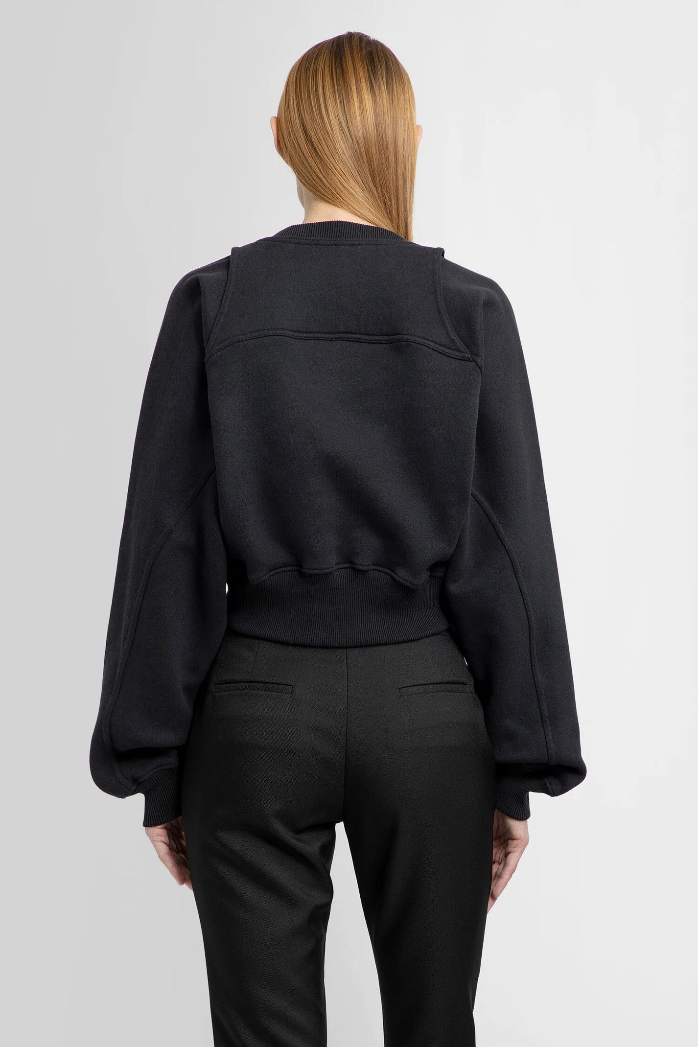 Off-White o1s22i1n0824 Cropped Crewneck Sweatshirt in Black Size S / US 4 / IT 40 - 3 Thumbnail