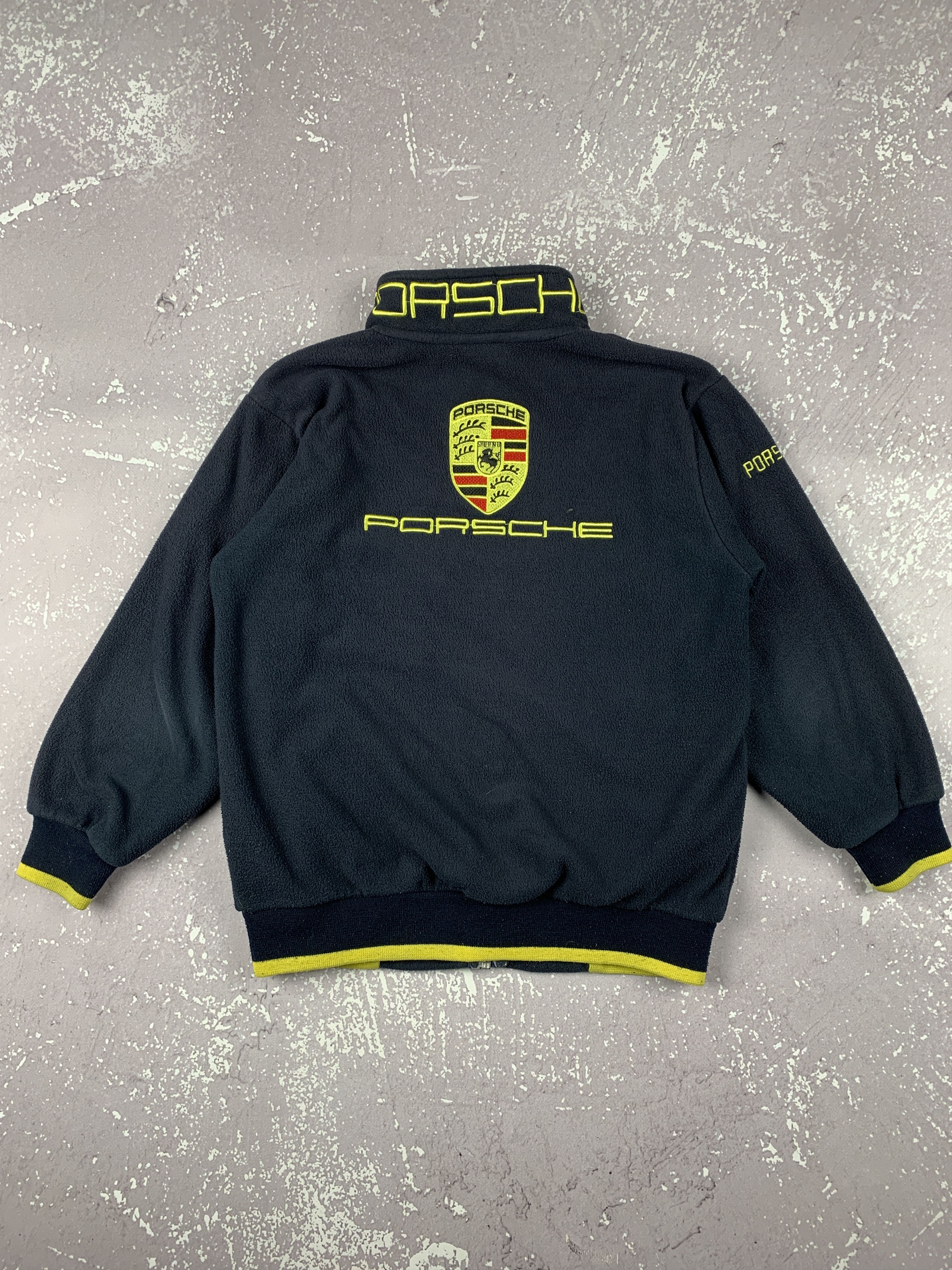Porsche Design Vintage Porsche Logo Fleece Full Zip Jacket Kids Youth Size US XXS / EU 40 - 1 Thumbnail