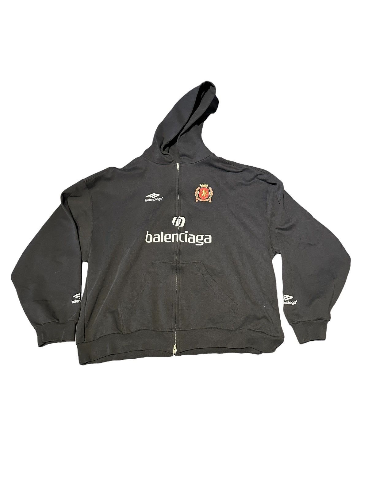 image of Balenciaga Soho Soccer City Hoodie in Black, Men's (Size XL)