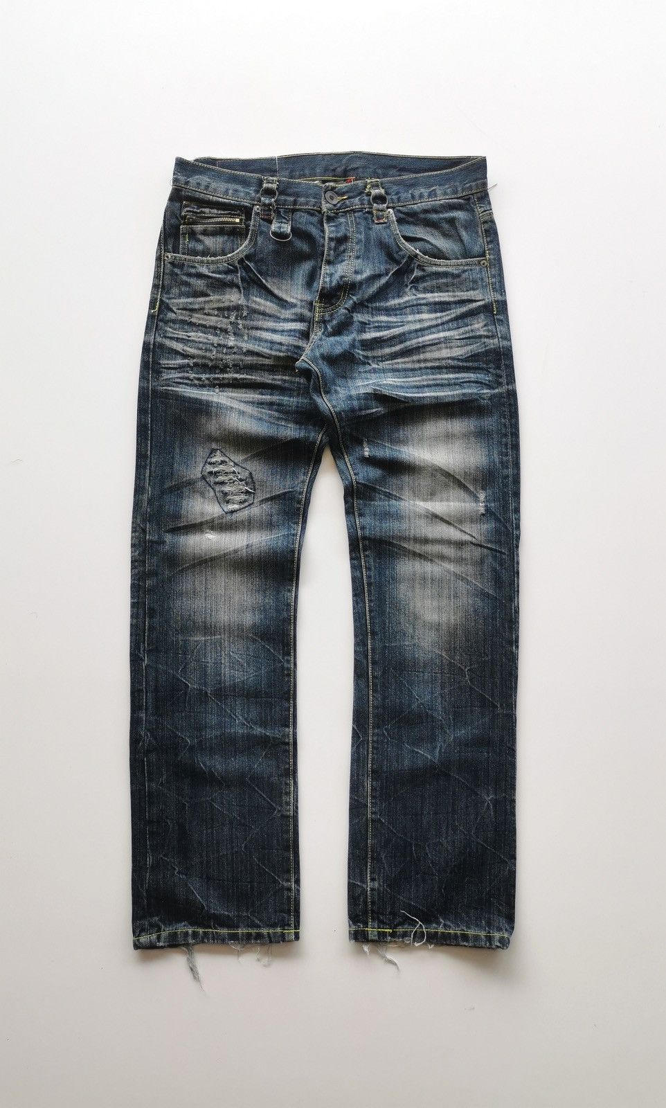 Japanese Brand Square Dark Distressed Jeans Size US 34 / EU 50 - 4 Thumbnail