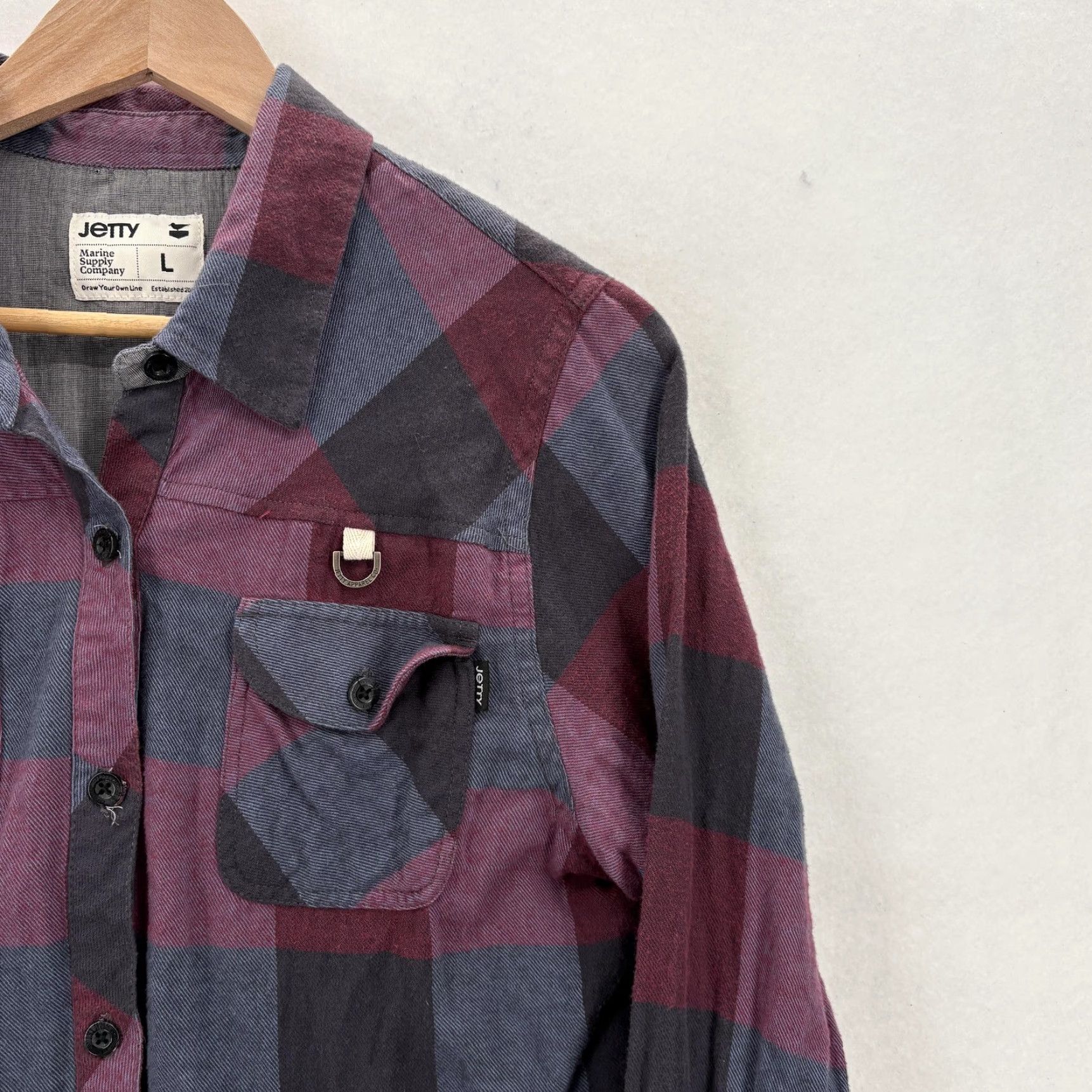 Vintage VINTAGE Jetty Shirt Mens Large Red Gray Plaid Flannel Button Front Long Sleeve Cotton Size US L / EU 52-54 / 3 - 2 Thumbnail