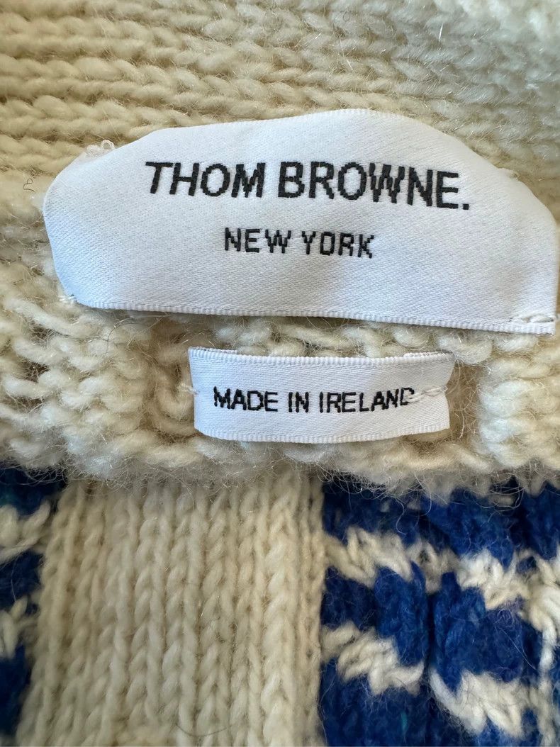 Thom Browne Thom Browne White striped knit cardigan Size US XS / EU 42 / 0 - 5 Thumbnail