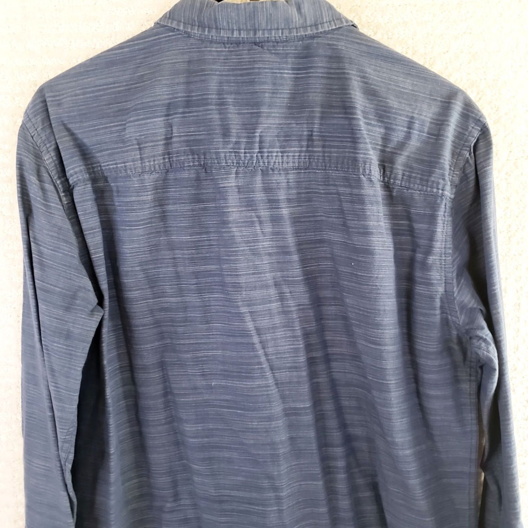 Tavik Tavik Men L Blue Denim Striped Long Sleeve Button Shirt Beach Culture Modern Shirt Button-Down Crew Neck? Size US L / EU 52-54 / 3 - 7 Thumbnail