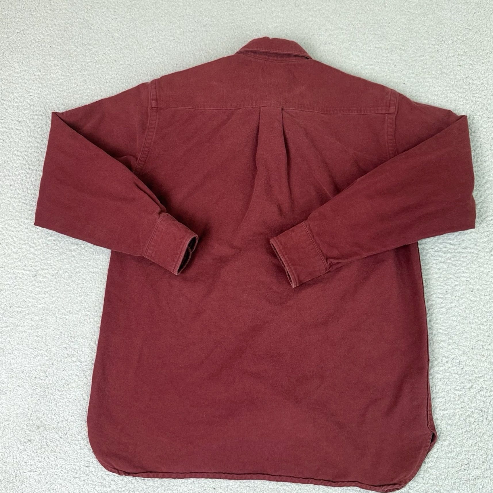 Vintage VINTAGE L.L. Bean Shirt Mens L Maroon Heavyweight Flannel Long Sleeve Button-Up Cotton Pockets Size US L / EU 52-54 / 3 - 3 Thumbnail