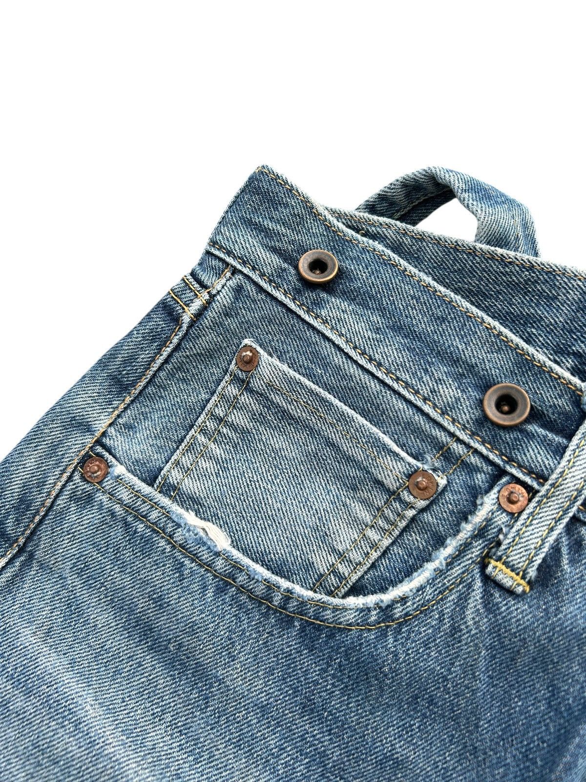 Japanese Brand × Kapital × Vintage Edwin Selvedge Buckle Back Distressed Denim Jeans Size US 29 - 8 Thumbnail