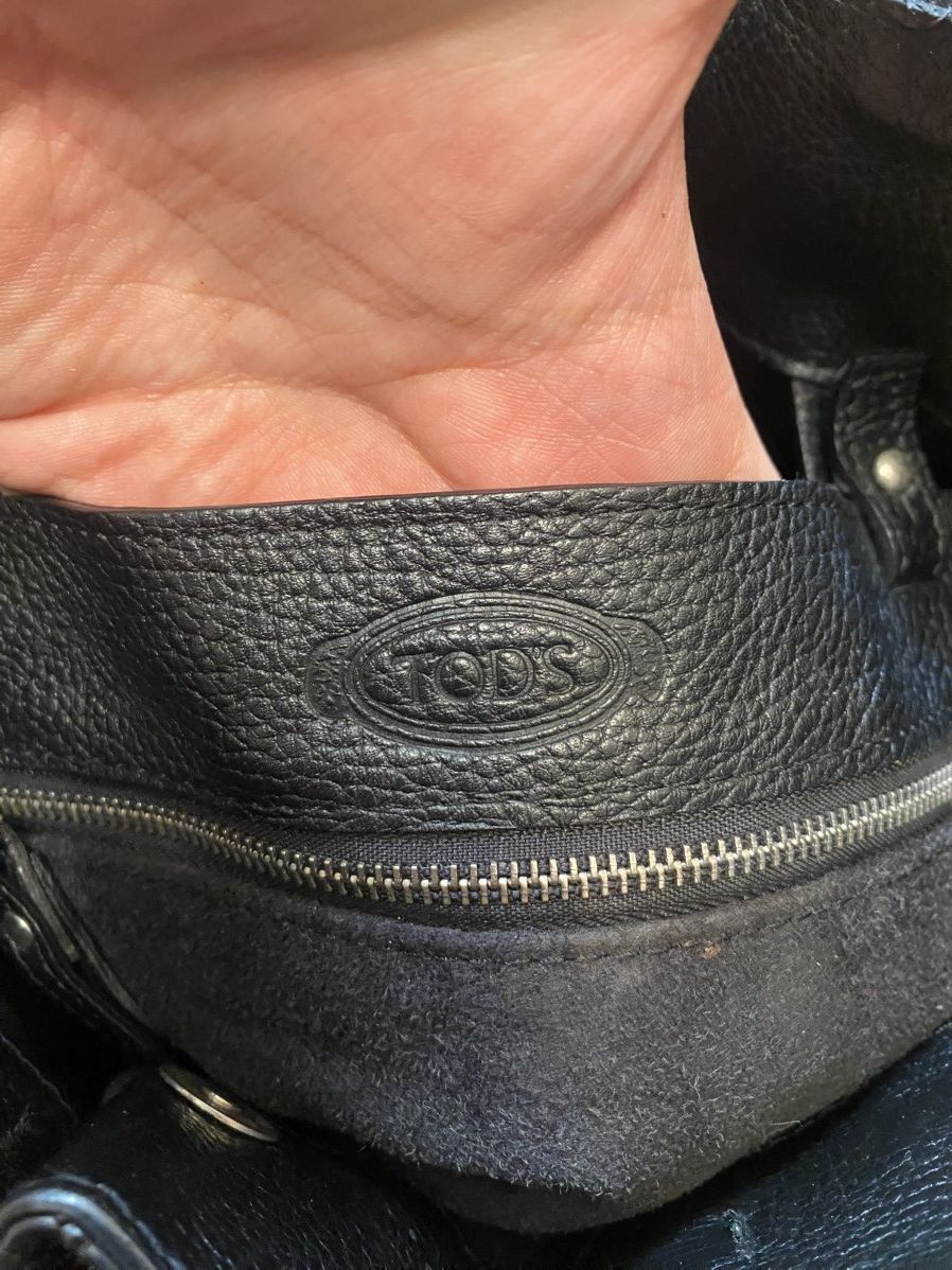 Tod's Tods Leather Pocket Handbag Black Womens Size ONE SIZE - 11 Thumbnail