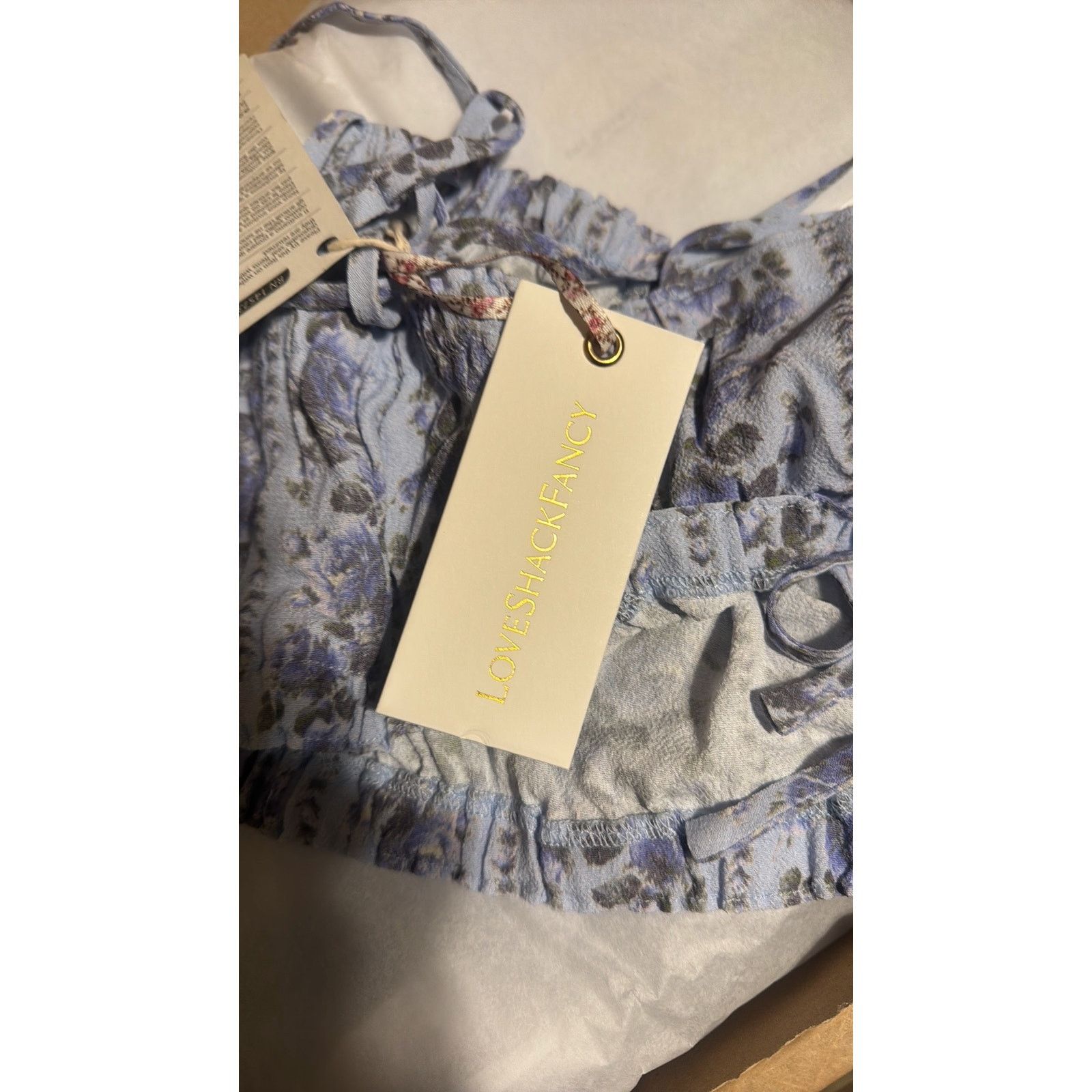LoveShackFancy LOVESHACKFANCY Simpson cropped floral-print crepe top M Size M / US 6-8 / IT 42-44 - 7 Thumbnail