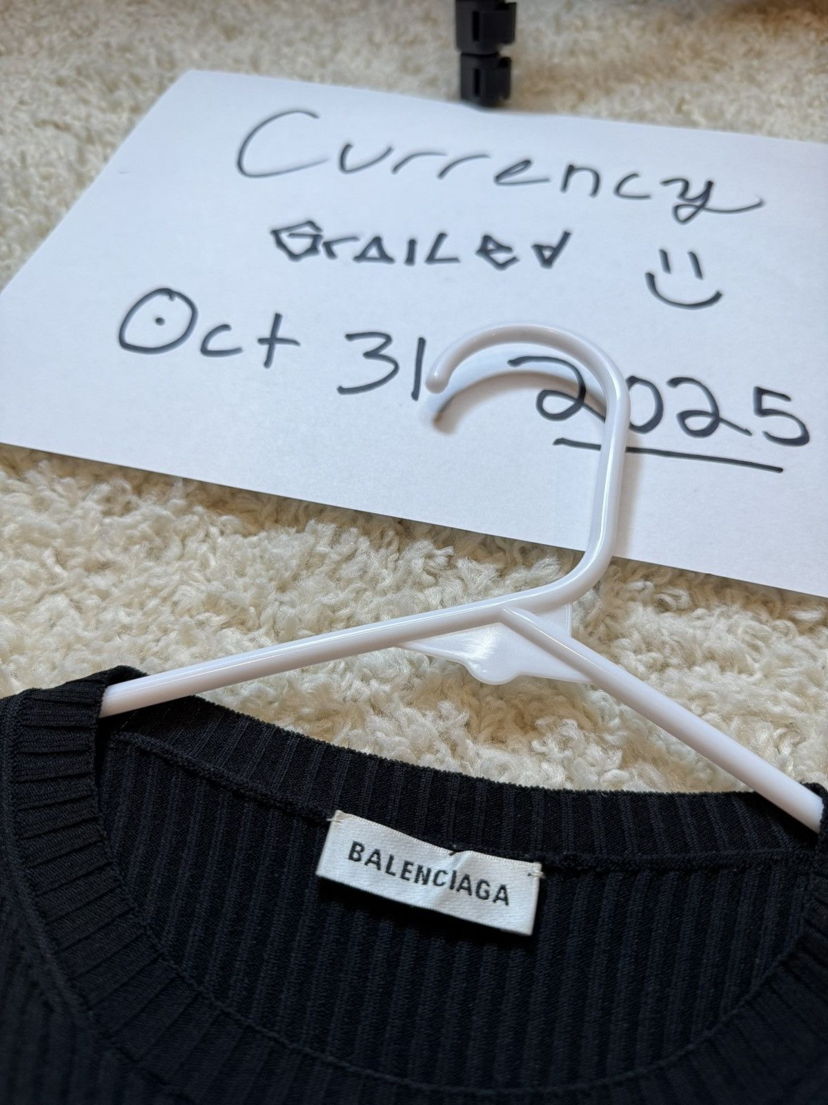 Balenciaga Balenciaga Rubber Logo Ribbed Sweater Long Sleeve Tshirt Size XS / US 0-2 / IT 36-38 - 5 Thumbnail