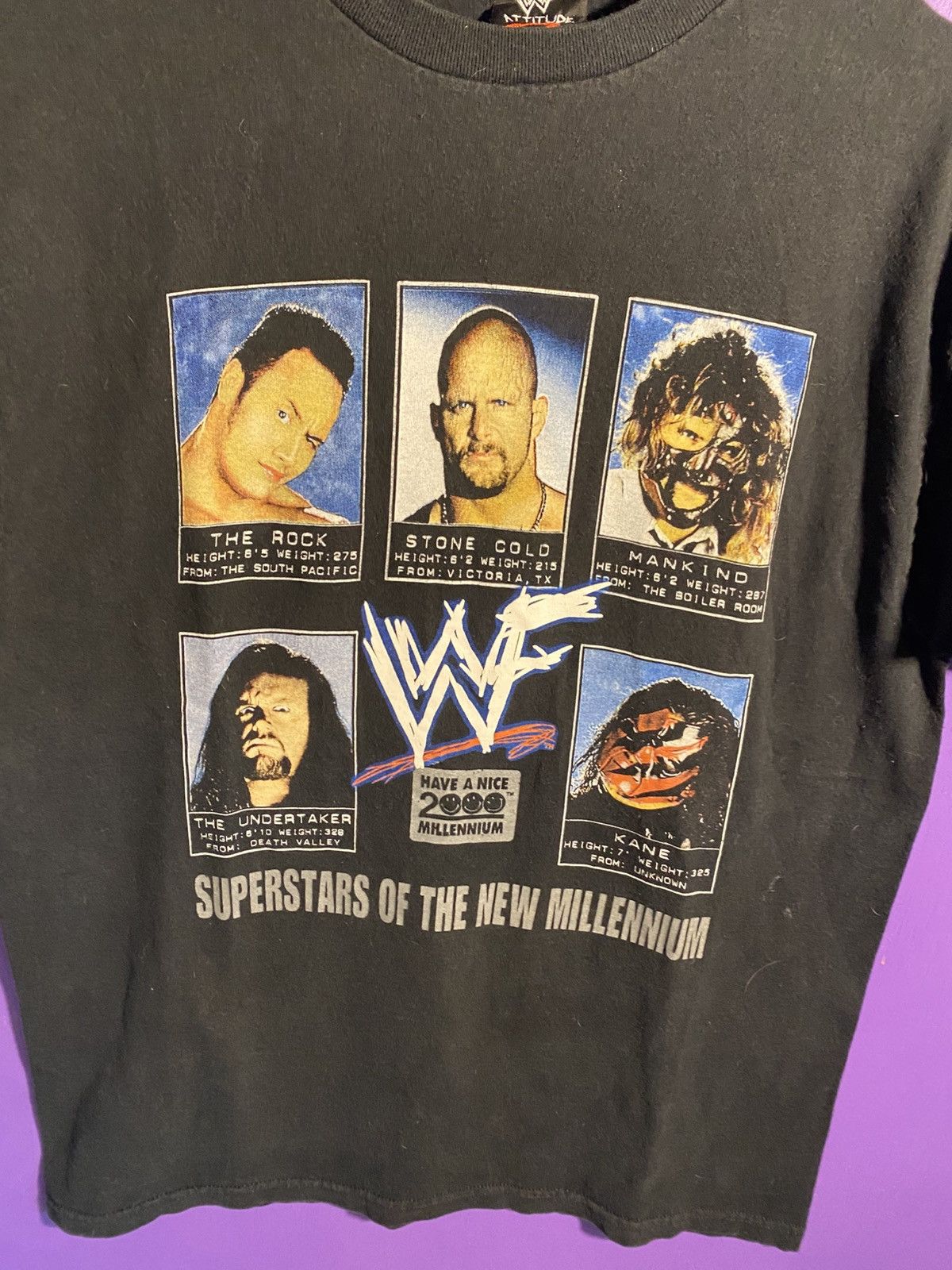 Vintage Vintage 2000 WWF superstars of the new millennium t-shirt Size US L / EU 52-54 / 3 - 3 Thumbnail