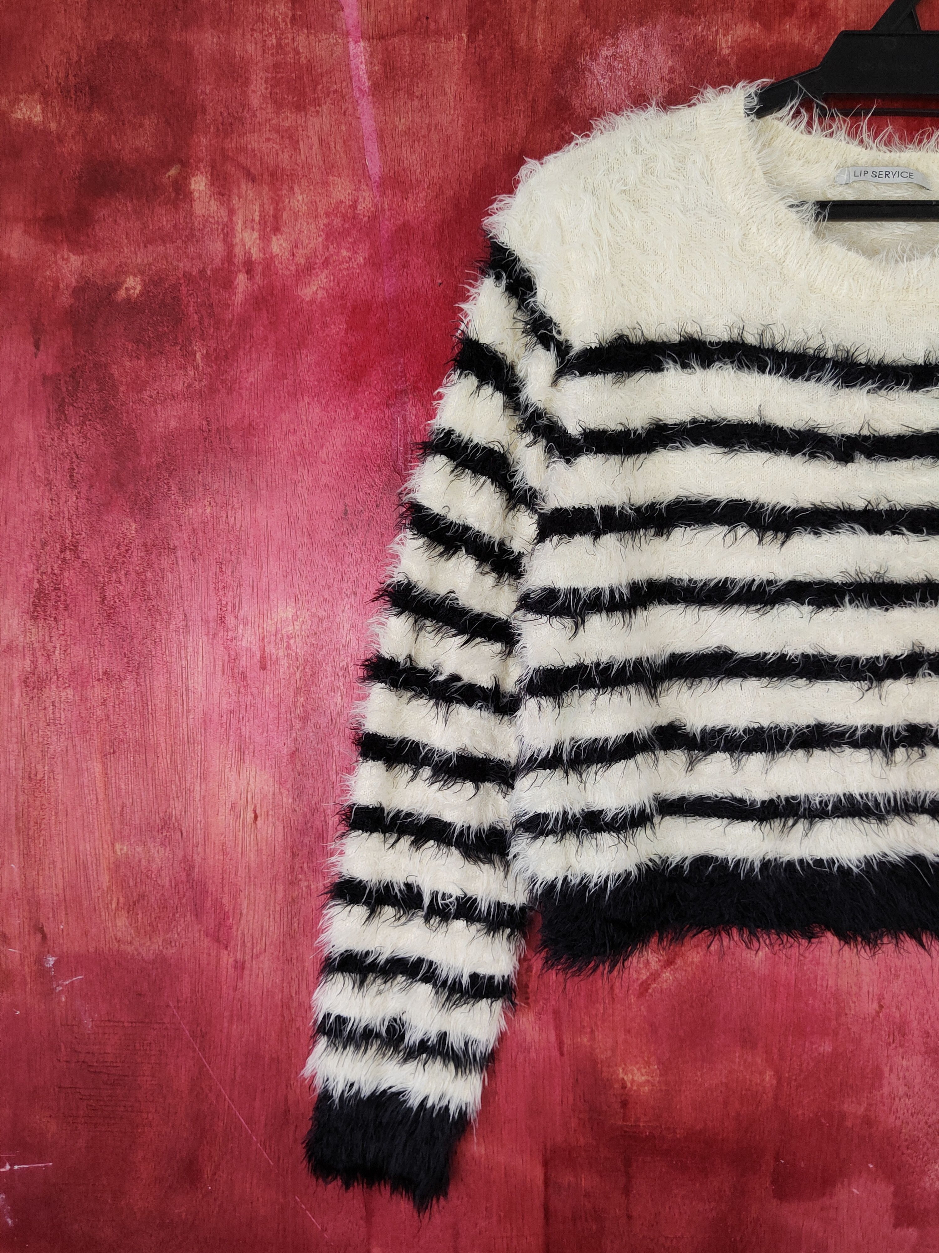 Homespun Knitwear × Japanese Brand × Lip Service Lip Service Black Shag Shaggy Fur Mohair Knitwear #S1906 Size M / US 6-8 / IT 42-44 - 3 Thumbnail