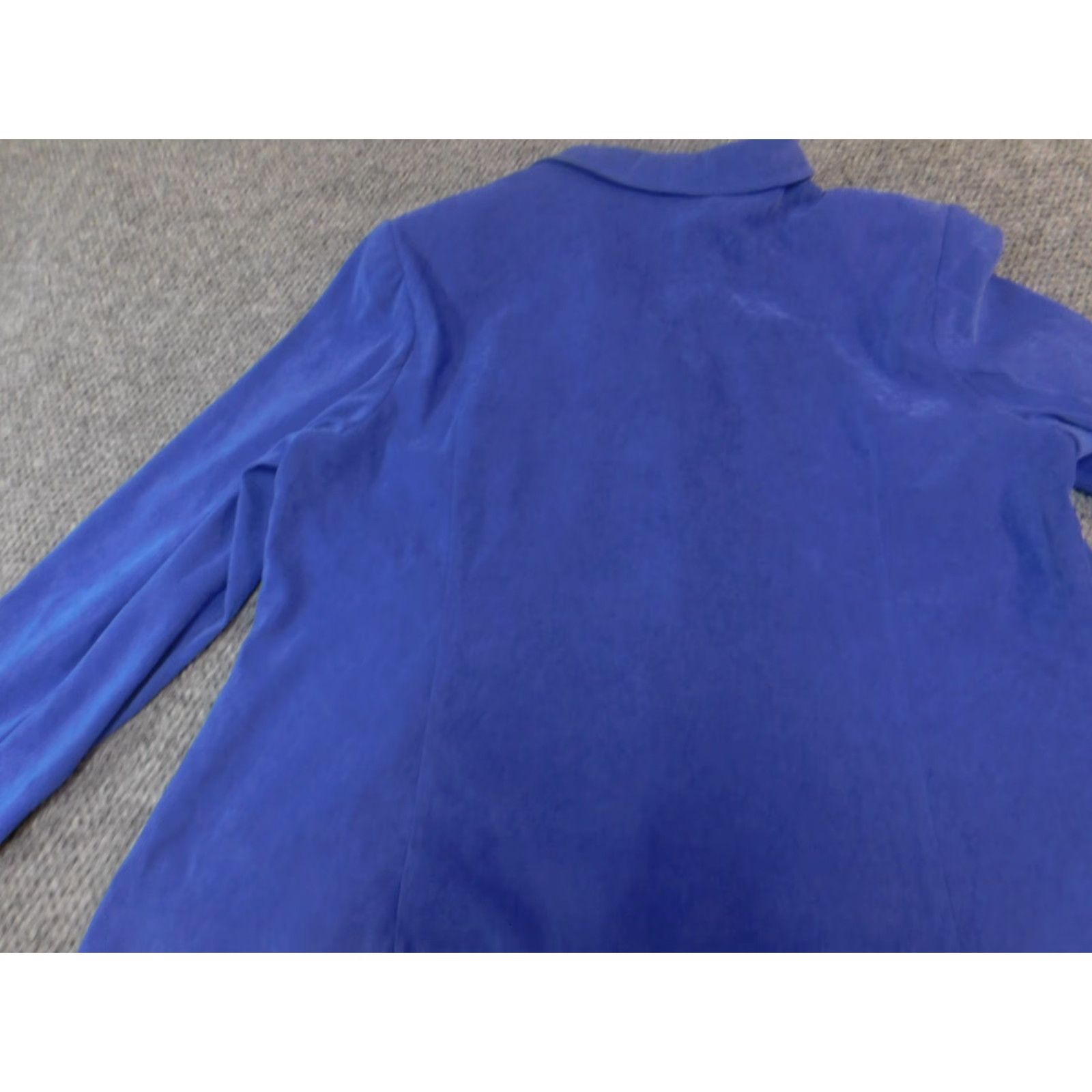 Vintage Cato Blazer Womens 24W Blue One-Button Notch Lapel Short Sleeve Solid Modern Tuxedo Lightweight Fall Winter Plus Size Jacket Coat Size 4XL / US 24-26 - 7 Thumbnail