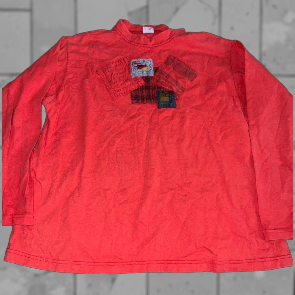 Guess VINTAGE GUESS Red T-Shirt Womens Size 3 USA Longsleeve Shirt Women Size XS / US 0-2 / IT 36-38 - 1 Thumbnail