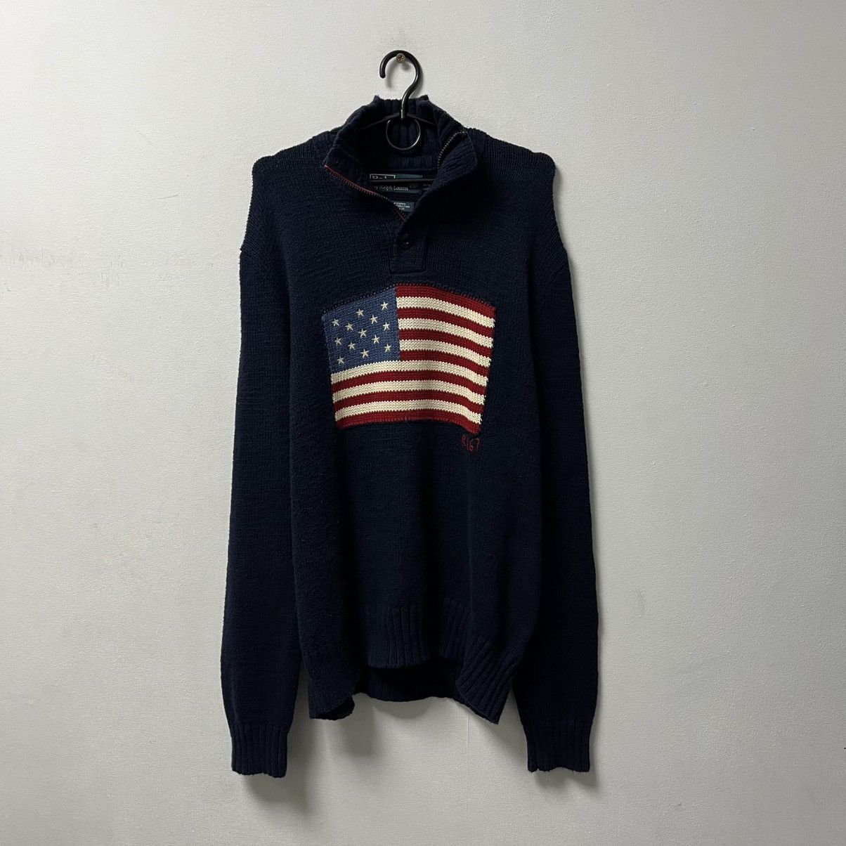 Polo Ralph Lauren Vintage Polo Ralph Lauren USA Flag 1/4 Zip Sweater Size US L / EU 52-54 / 3 - 1 Thumbnail