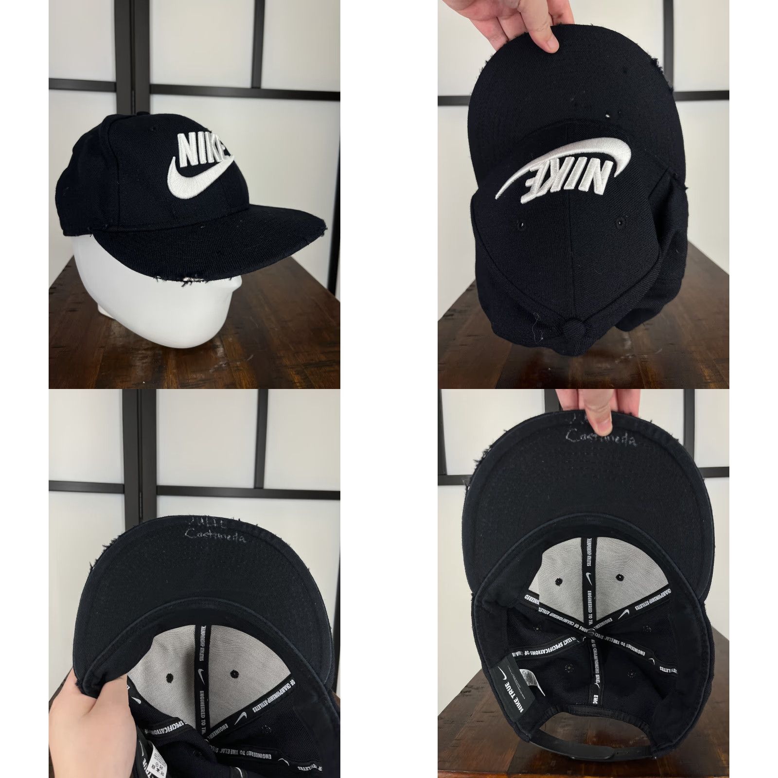 Nike Nike True Hat Cap Snap Back Adult One Size Black Cotton Polyester Wool Outdoors Cap Hat Mens Black Outdoor Sports 90s Size ONE SIZE - 8 Thumbnail
