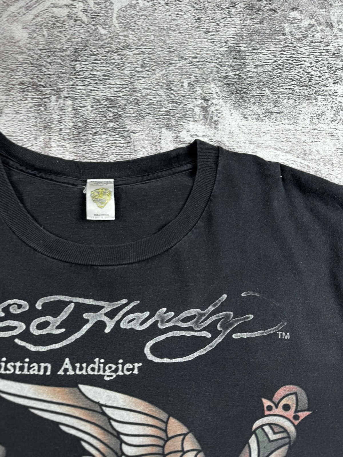 Ed Hardy Ed Hardy Christian Audigier Faded Dragon Japanese T Shirt Size US XL / EU 56 / 4 - 11 Thumbnail