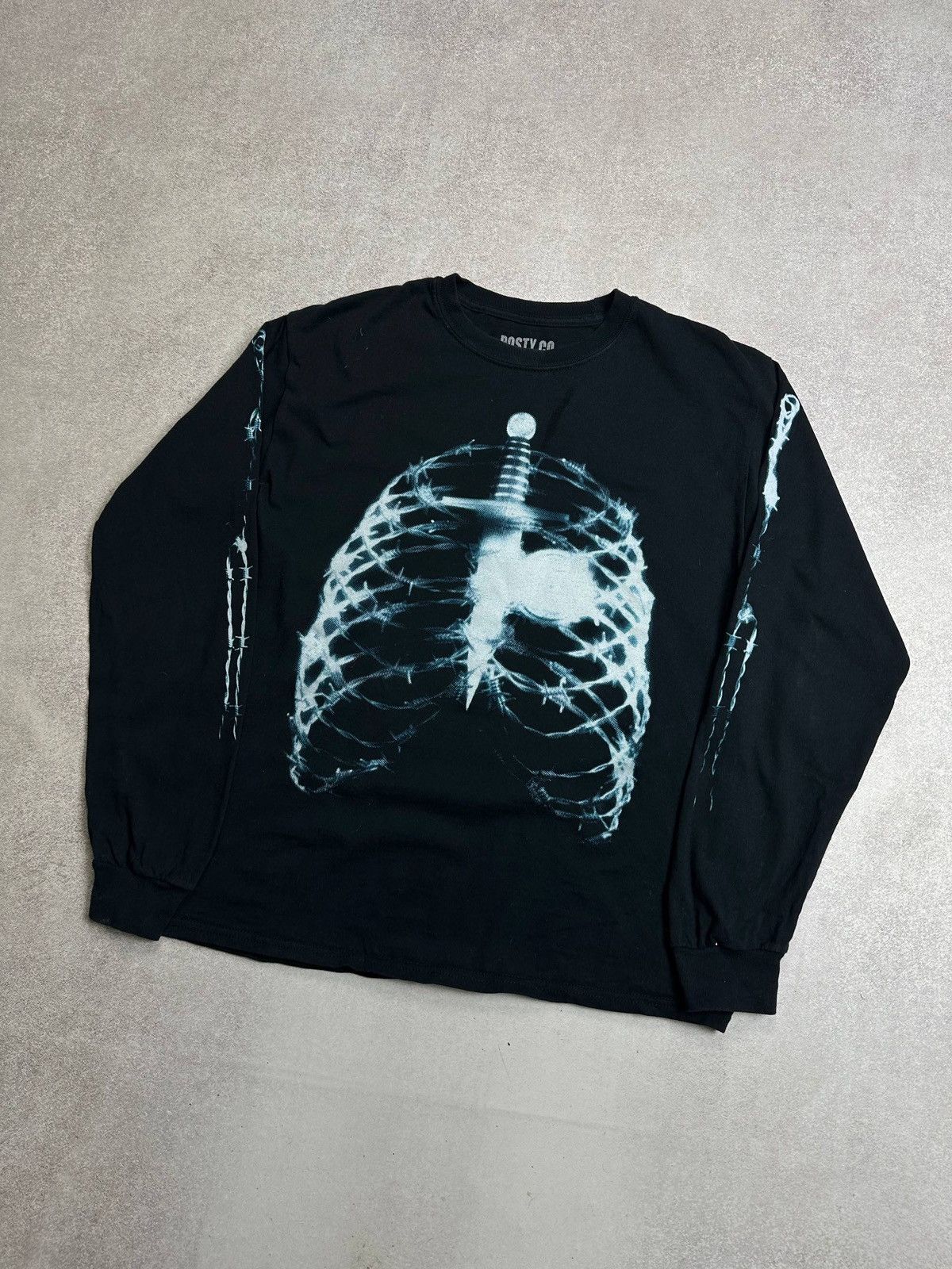 Band Tees Post Malone Rib Cage Beerbongs and Bentleys Posty Co LS Tee Size US M / EU 48-50 / 2 - 2 Thumbnail