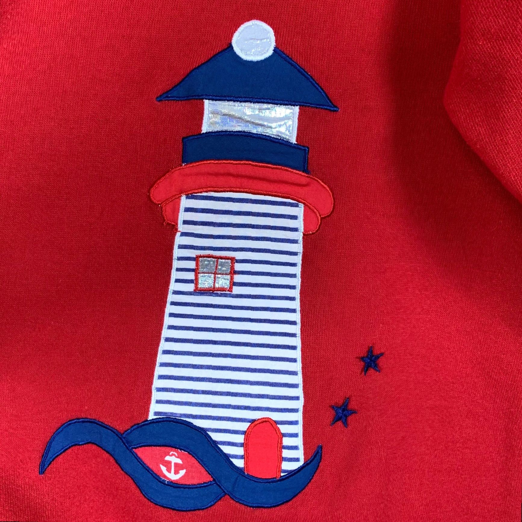 Jerzees VINTAGE Jerzees Pullover Sweater Shirt Women L Red Sailing Lighthouse Collared Size L / US 10 / IT 46 - 3 Thumbnail