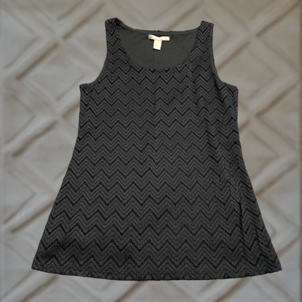 Banana Republic Banana Republic Tank Top Womens XS Black Geometric Sleeveless Casual Stretch Lace Tank Top Size XS / US 0-2 / IT 36-38 - 1 Thumbnail