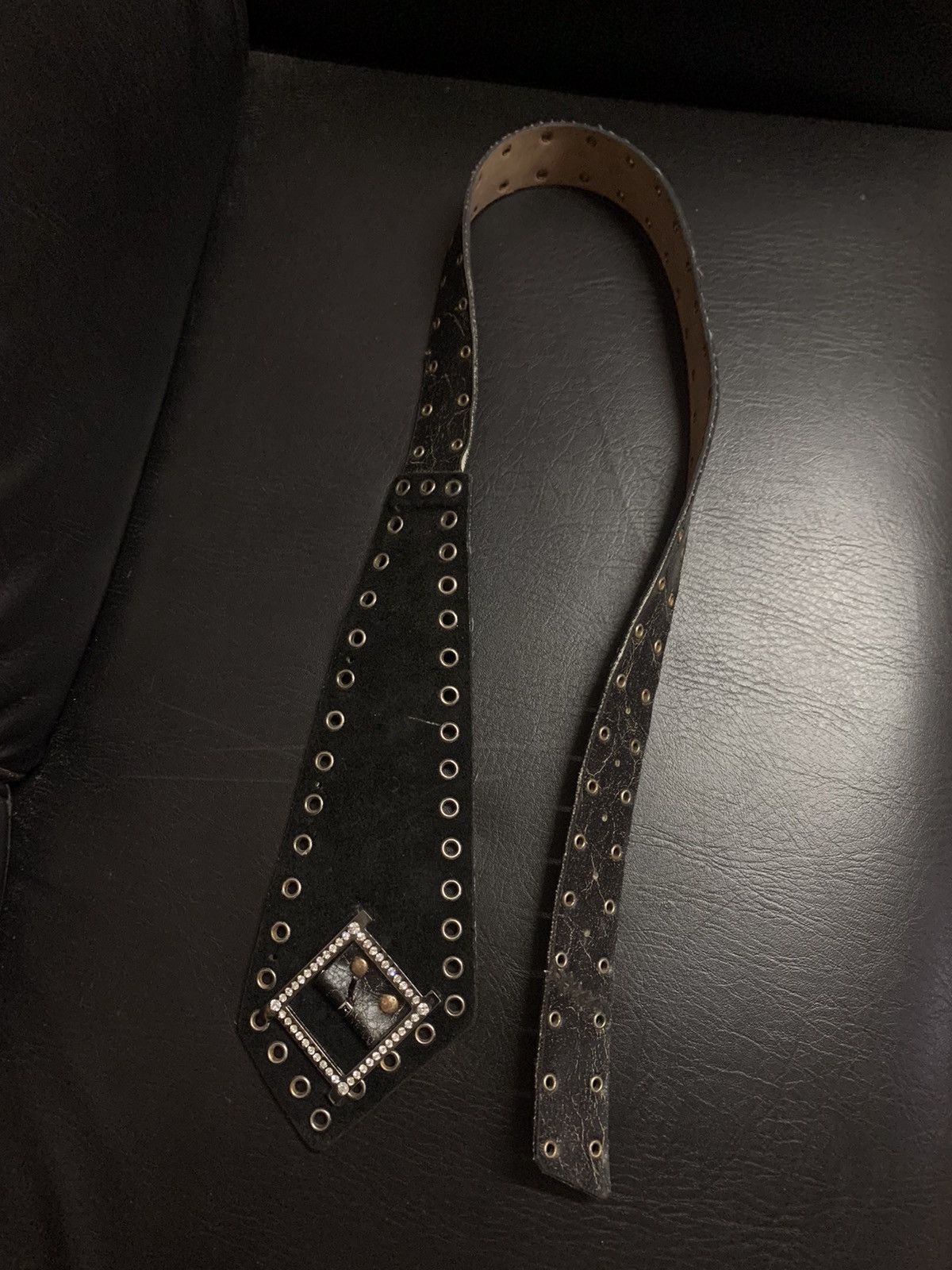 If Six Was Nine Black wide ring leather belt Size ONE SIZE - 1 Thumbnail