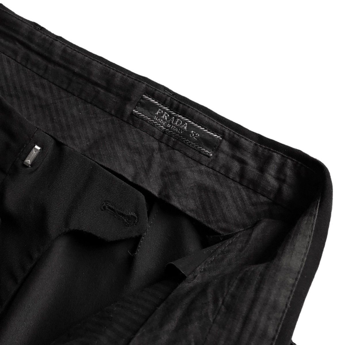 Prada 🧿stretch polyester scorched casual pants/trousers black Size US 34 / EU 50 - 2 Thumbnail